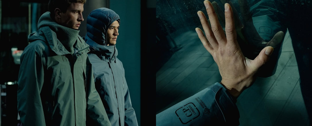 C.P. Company blends Italian innovation with functional design. Known for garment dyeing and technical outerwear, the brand redefines modern sportswear through experimentation, utility, and refined urban performance.