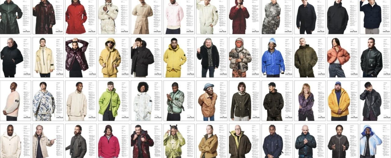Stone Island at ELLIS ROSCH — innovative outerwear and technical garments defined by fabric experimentation, garment dyeing, and a utilitarian approach rooted in contemporary culture.