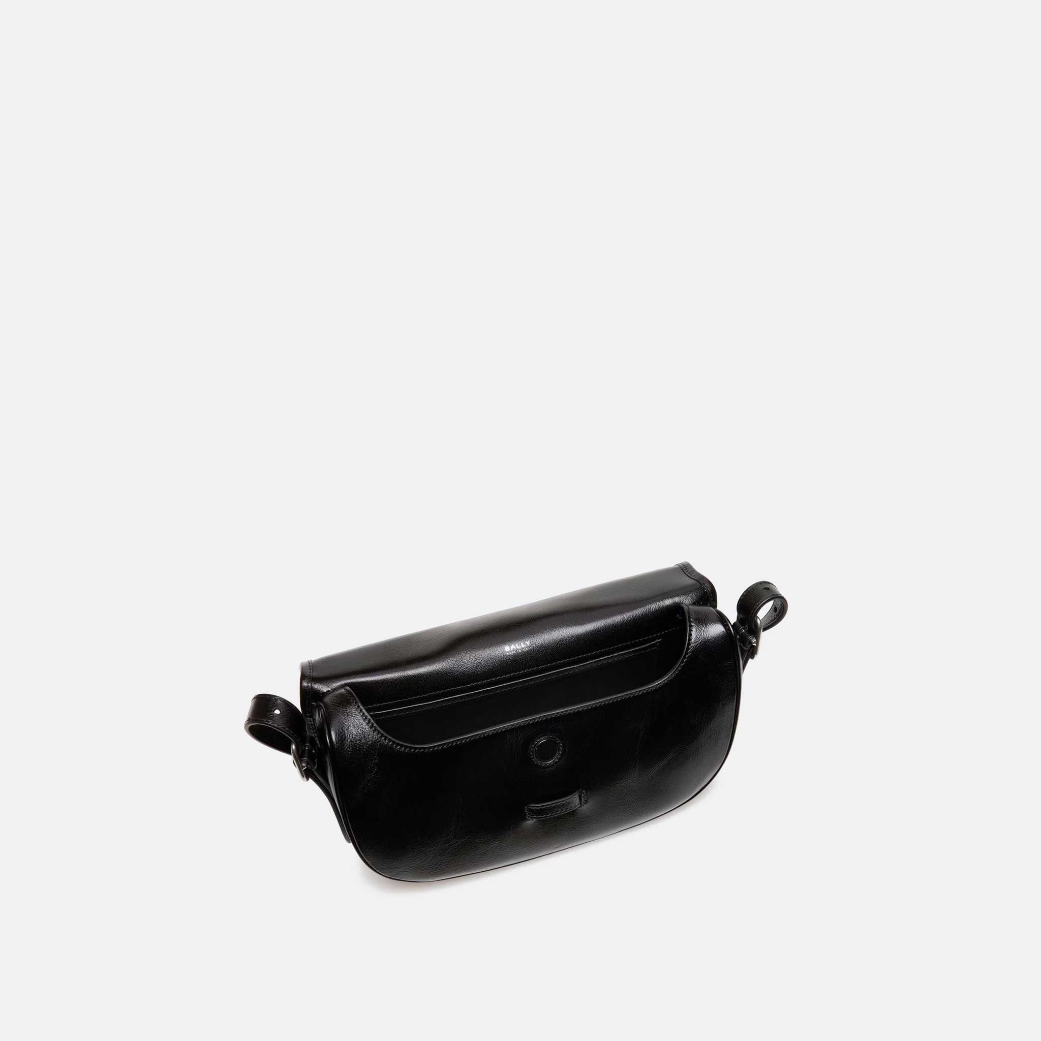 Beckett Crossbody Bag in Black Calf Leather