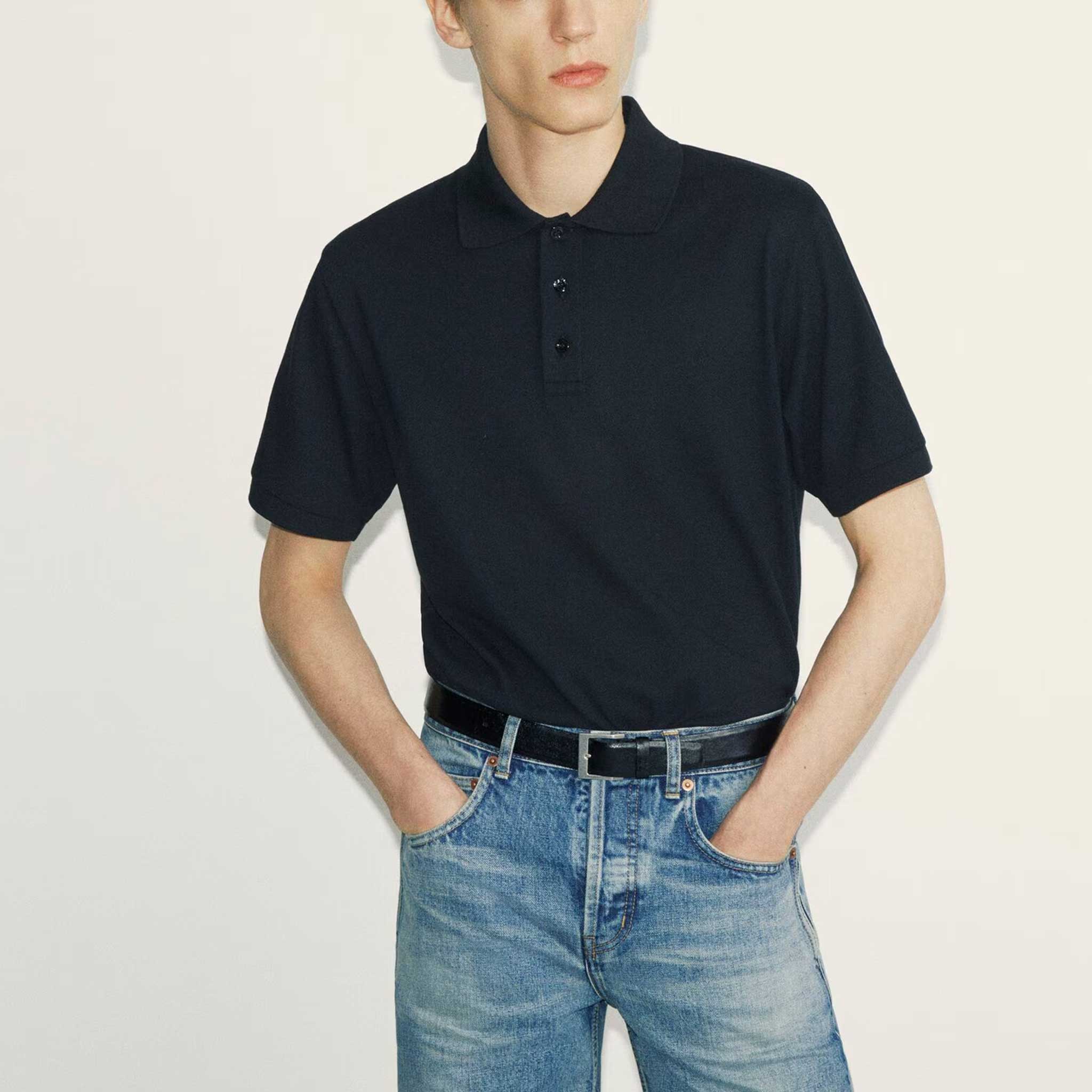 The Cassandre Polo Shirt in Piqué from Saint Laurent