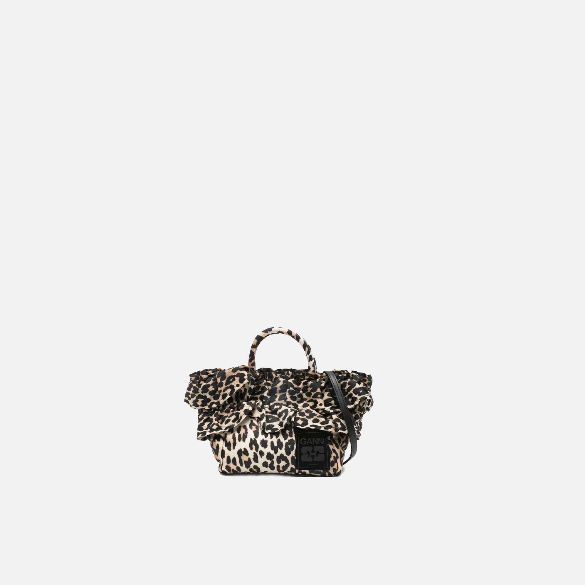 The Mini Shopper Ruffle Print Bag from Ganni