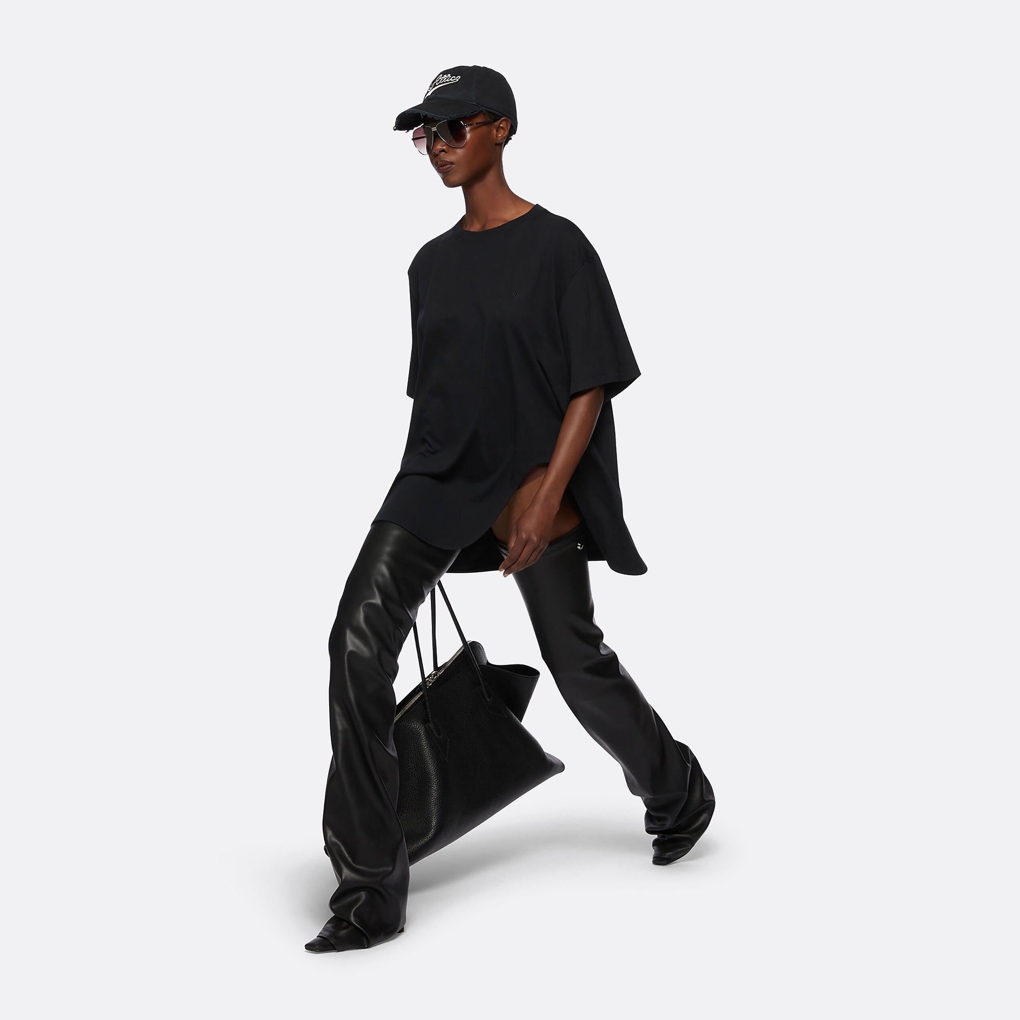 Oversized Washed T-shirt The Attico in Black
