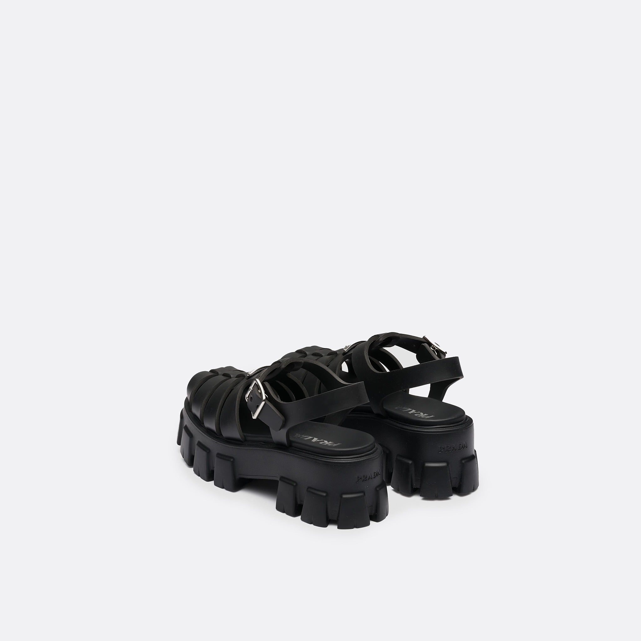 Rubber Monolith Sandals from Prada in Black