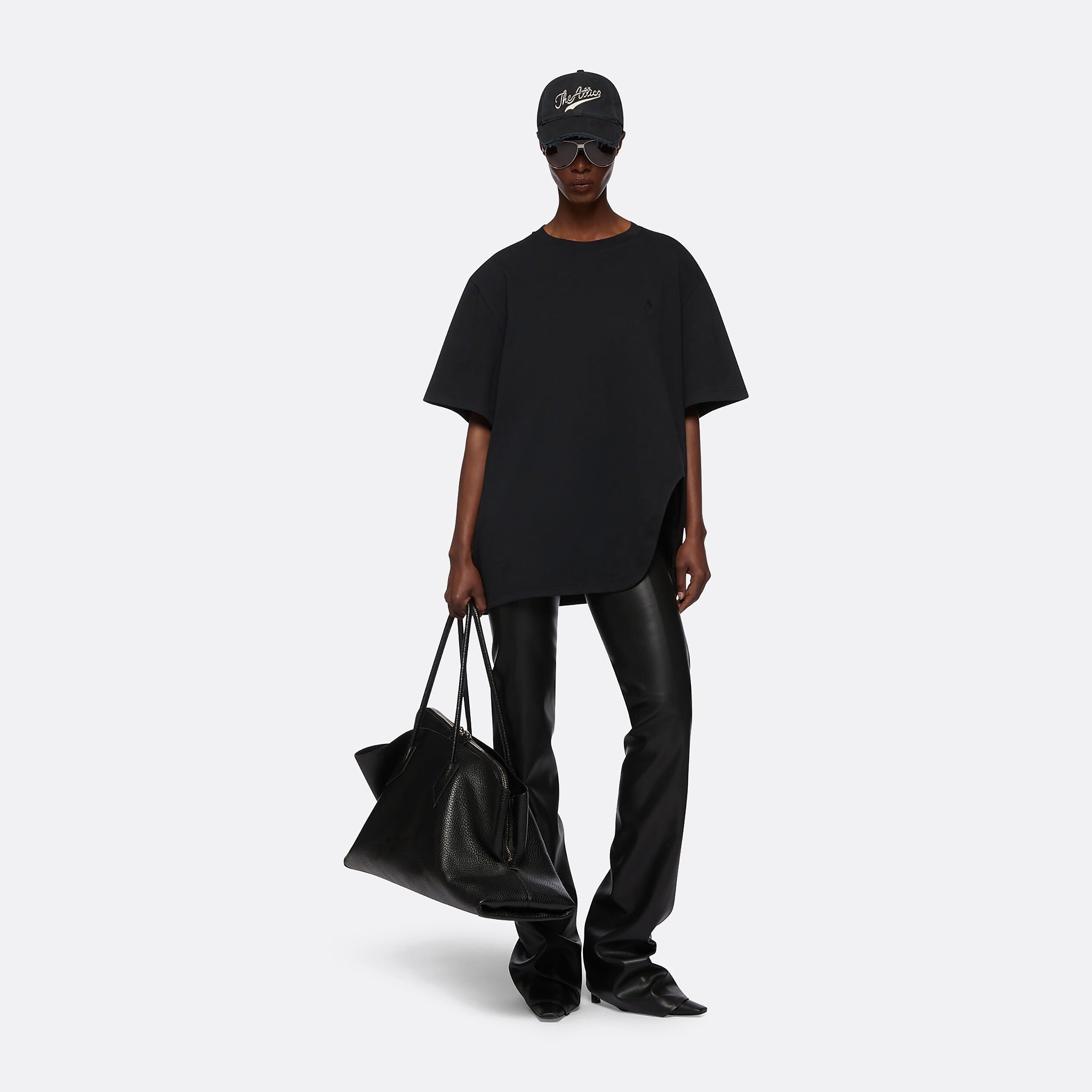 Oversized Washed T-shirt The Attico in Black