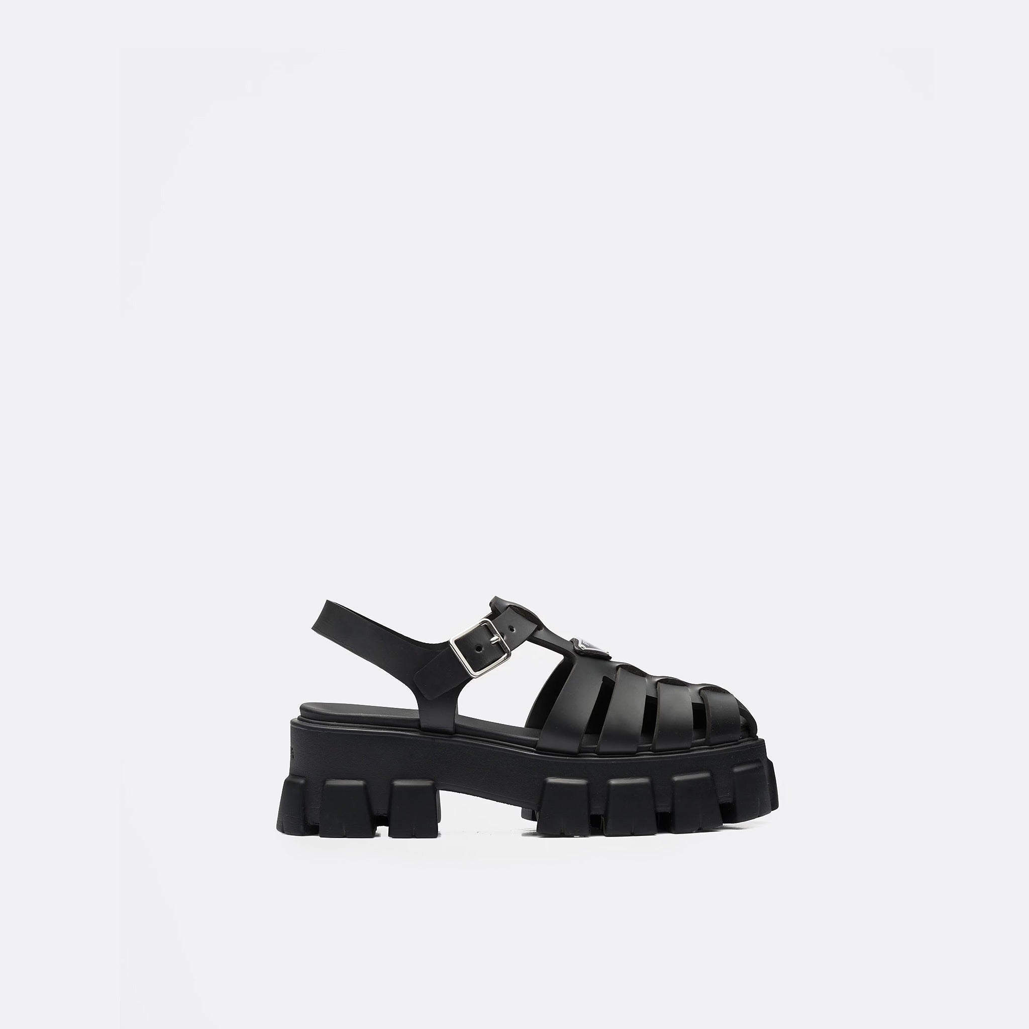 Rubber Monolith Sandals from Prada in Black
