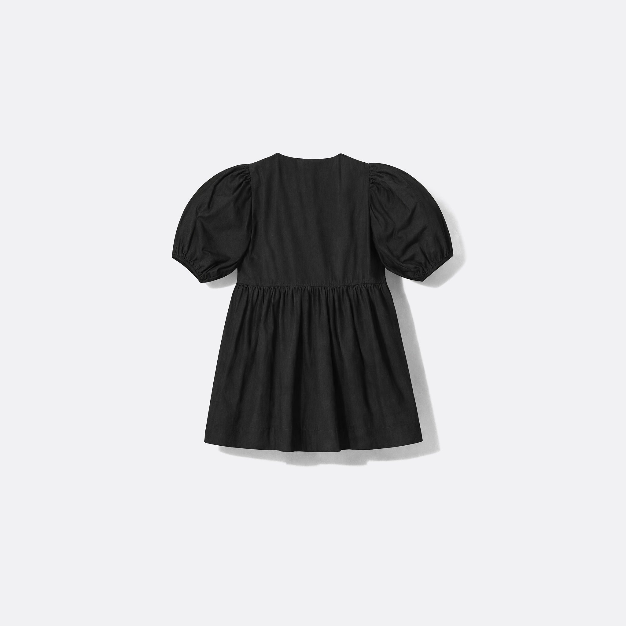 GANNI Tie-Front Poplin Mini Dress in Black