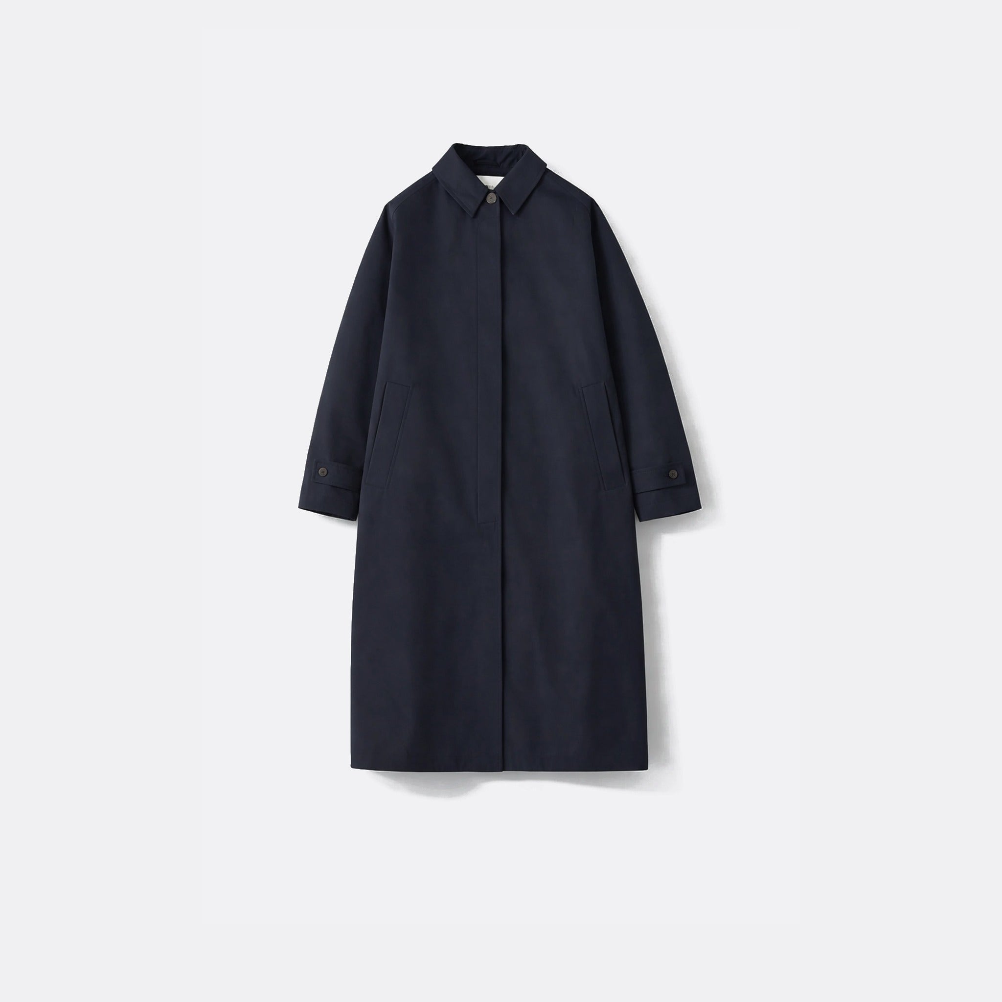 The Holin Technical Cotton Coat from Studio Nicholson in Navy
