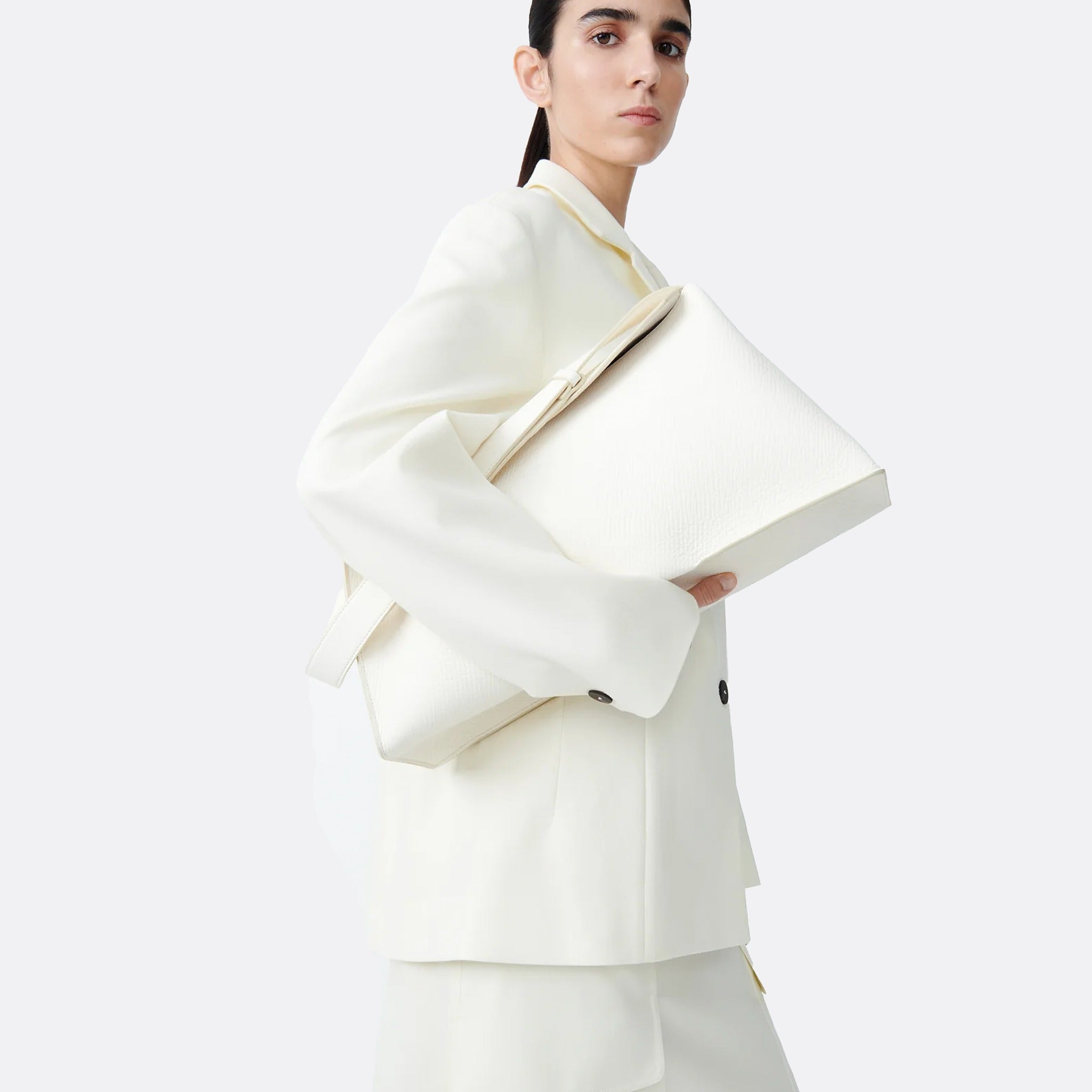 The Shiboru Leather Bag from Studio Nicholson in White