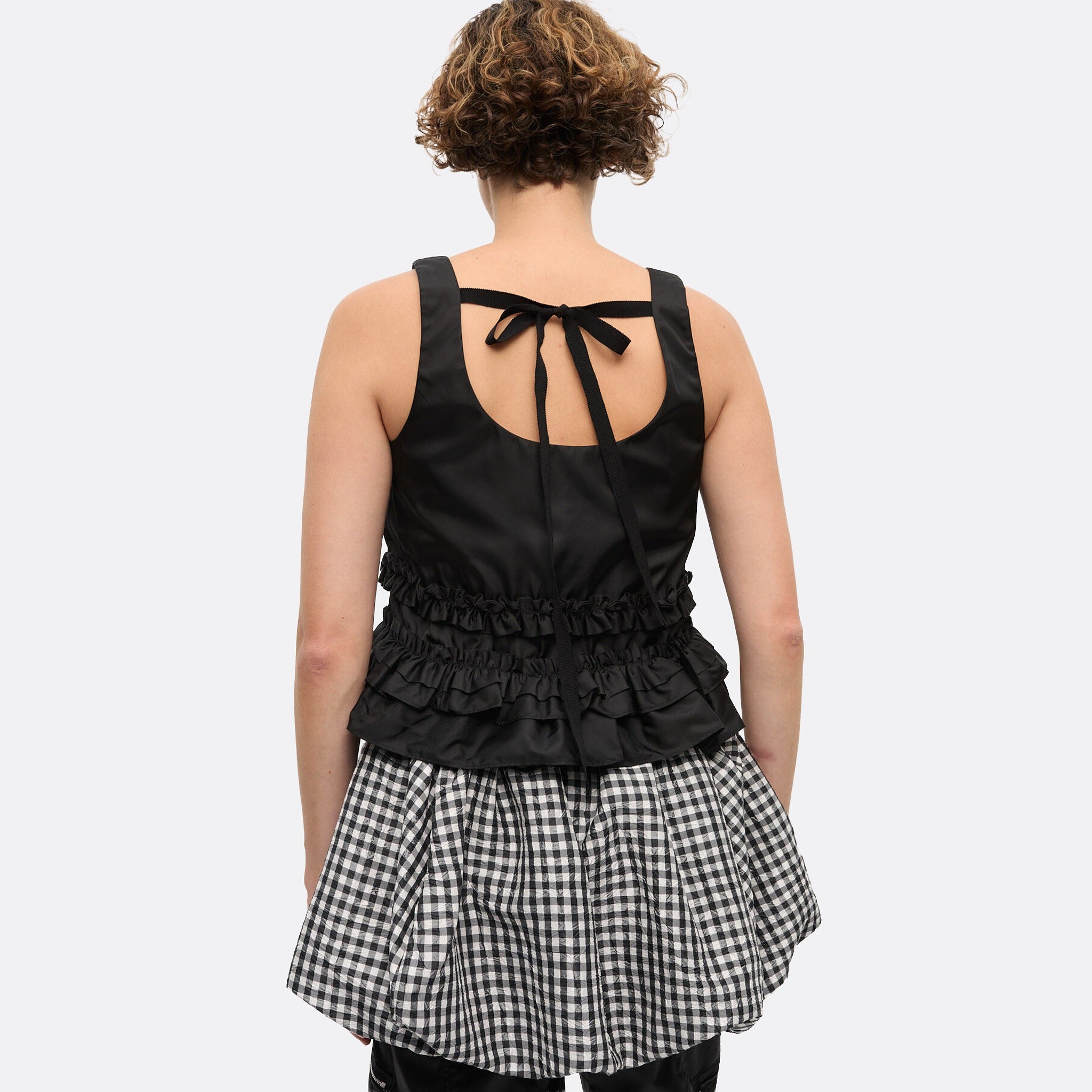 The Ruffled Duchesse Nylon Top from Ganni
