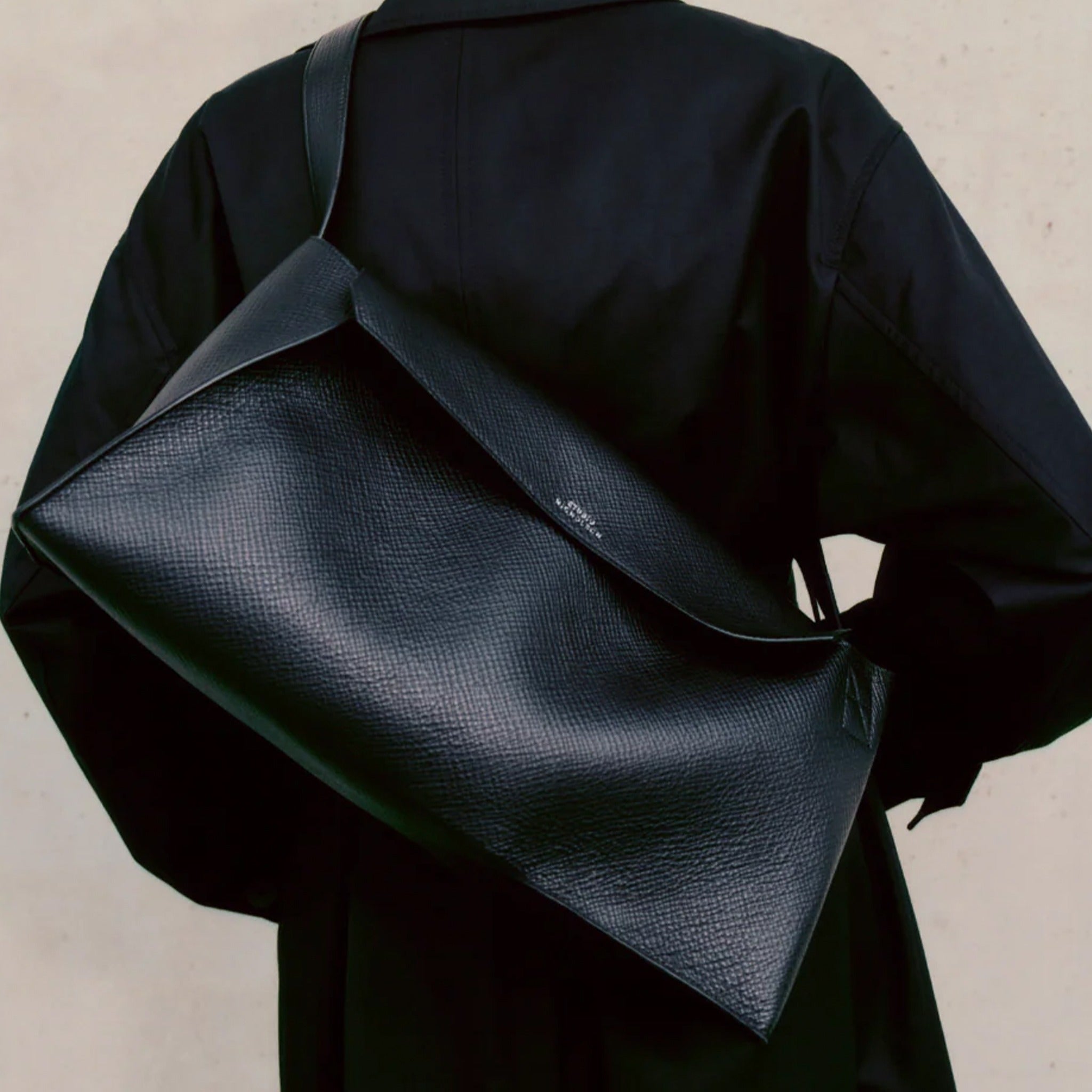The Shiboru Leather Bag from Studio Nicholson in Black