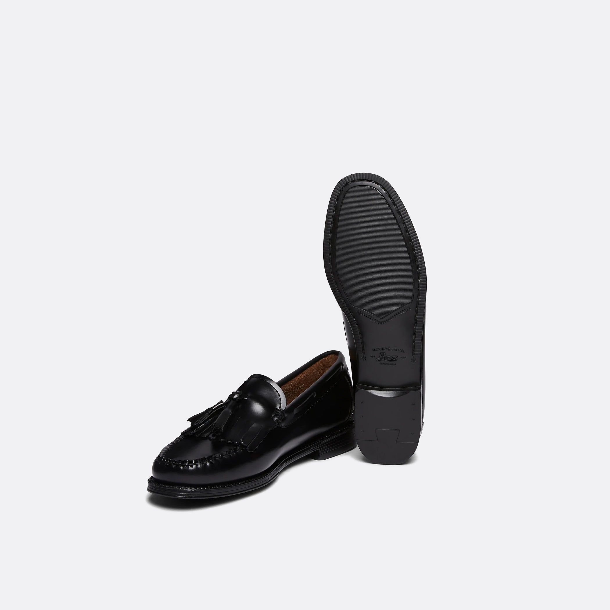 G.H Bass Easy Weejuns Esther Kiltie Tassel Loafers in Black Leather