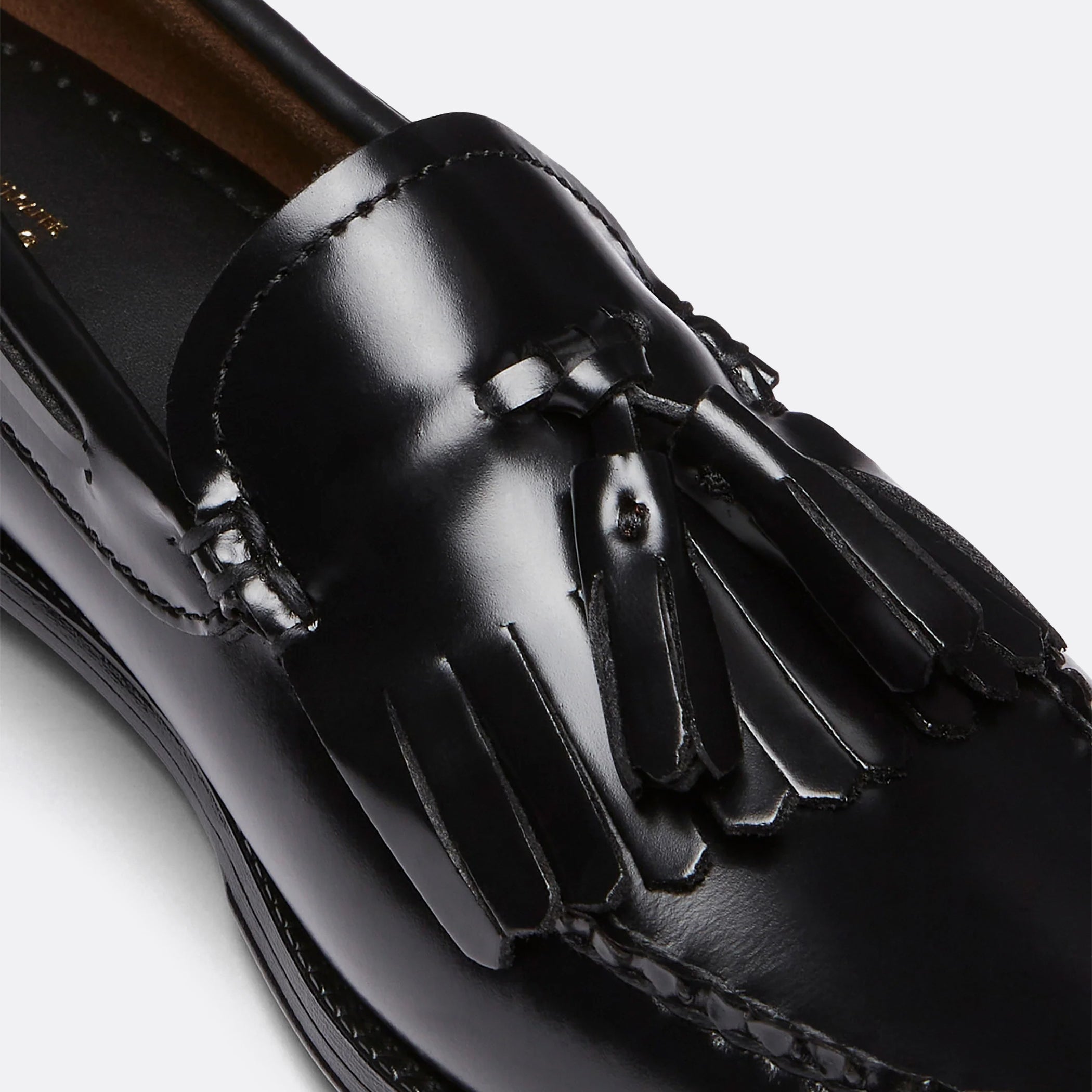 G.H Bass Easy Weejuns Esther Kiltie Tassel Loafers in Black Leather