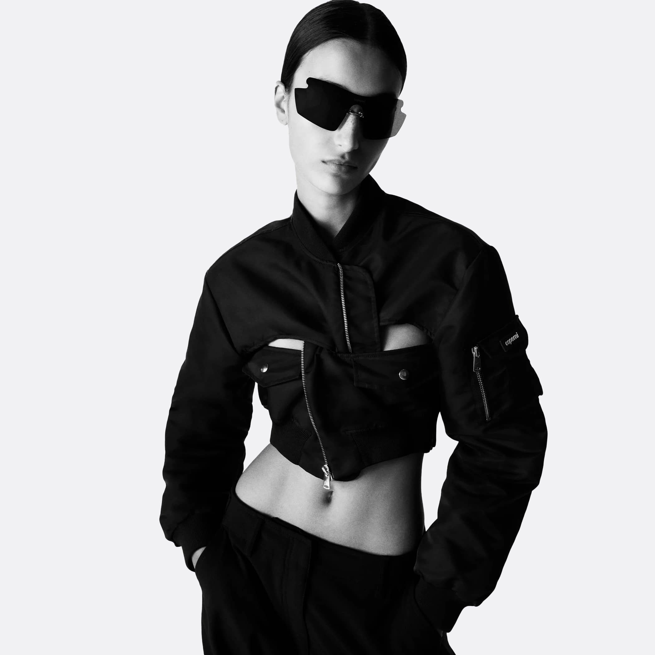Coperni Cut-Out Cropped Bomber Jacket