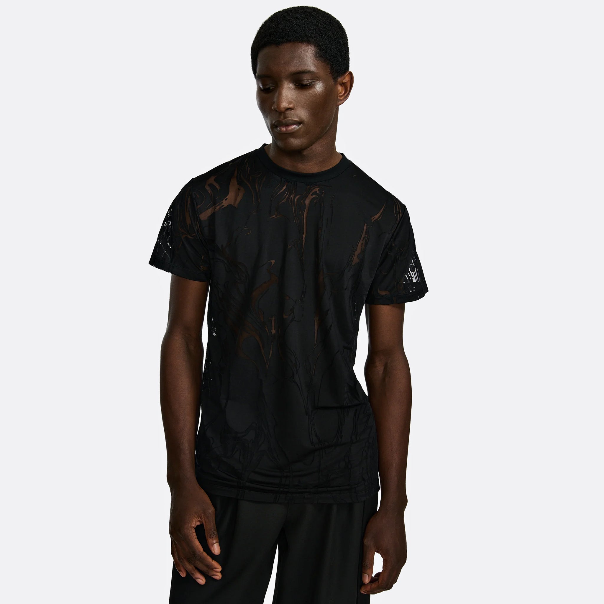 LGN Louis Gabriel Nouchi T-Shirt in Marbled Devoured Jersey