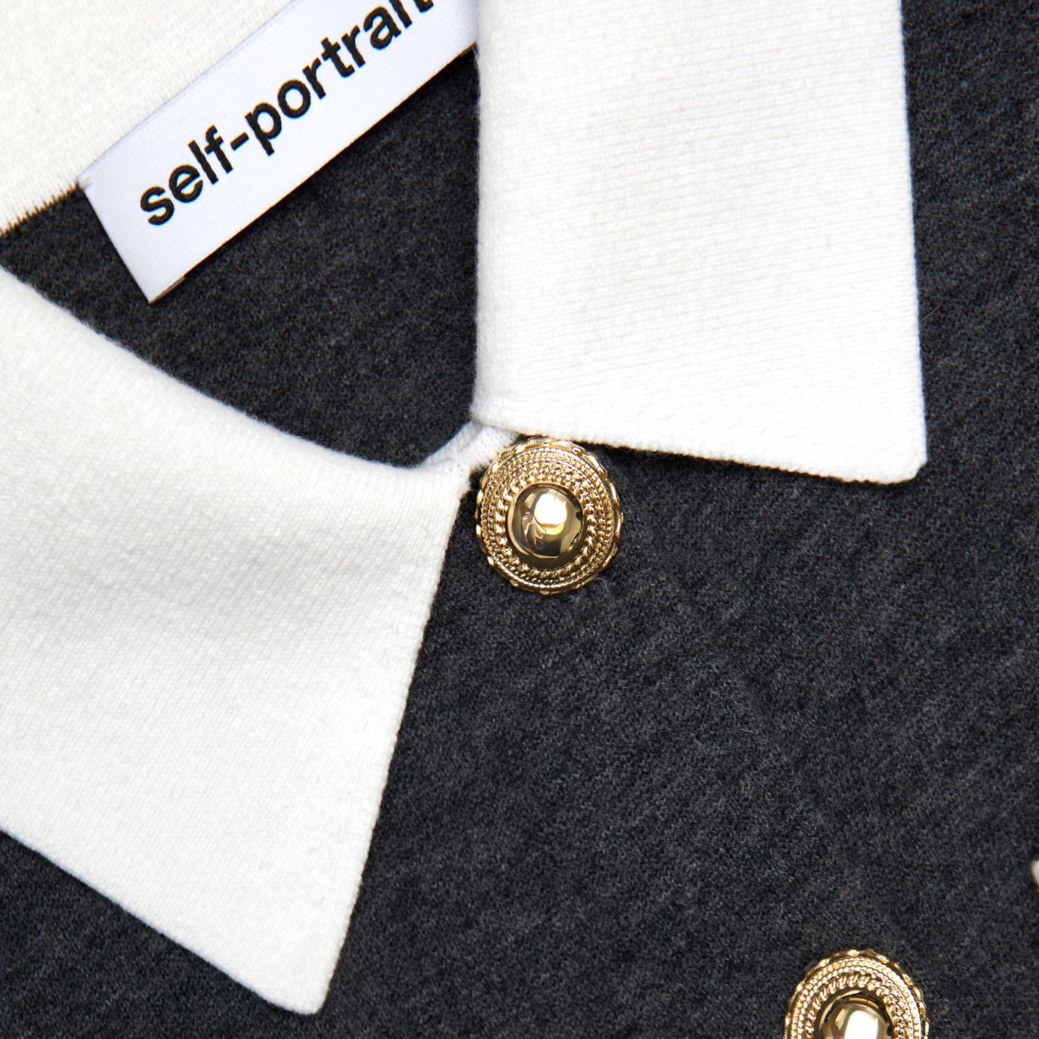 Self-Portrait Contrast Collar Cardigan