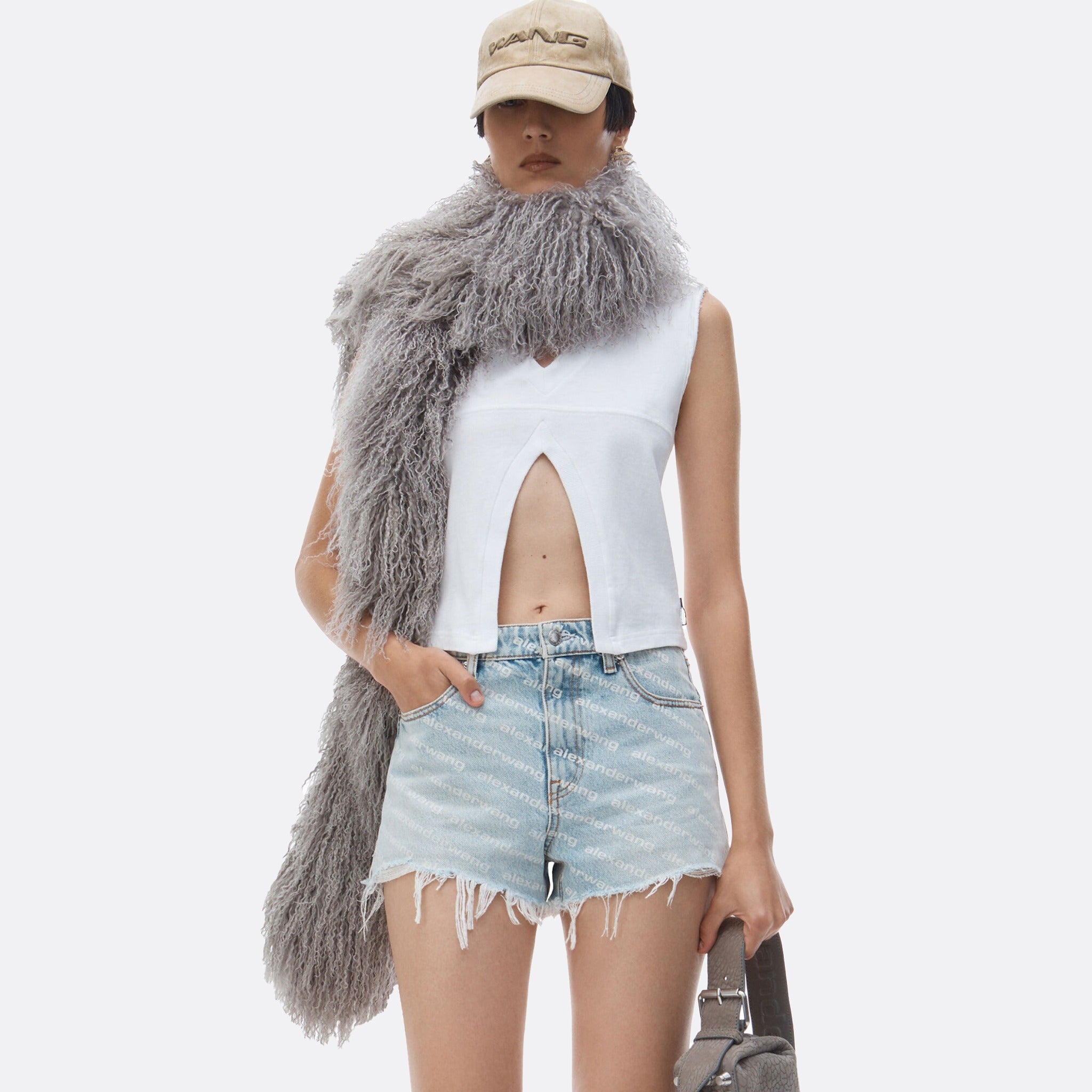 Bite Logo Denim Shorts from Alexander Wang