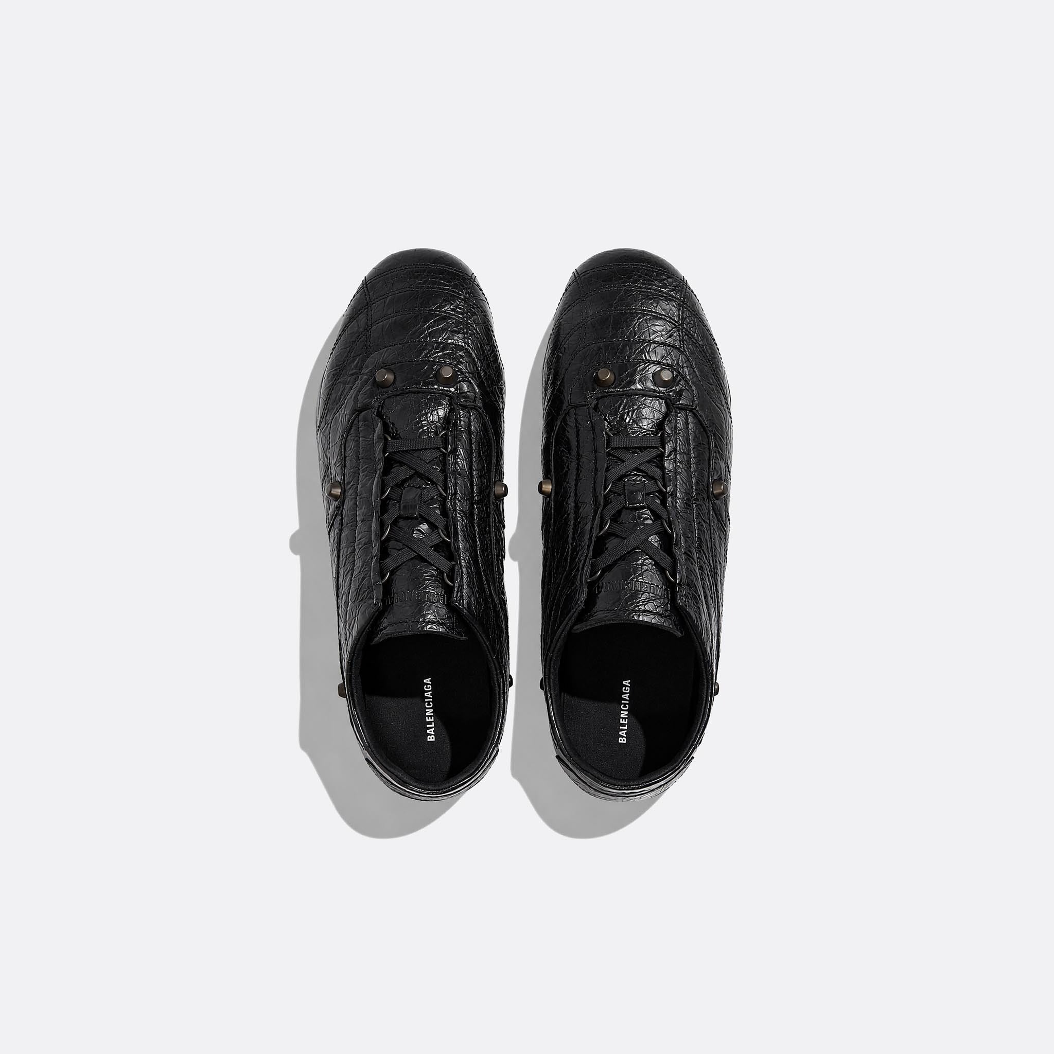 City Studded Crinkled-Leather Sneakers from Balenciaga