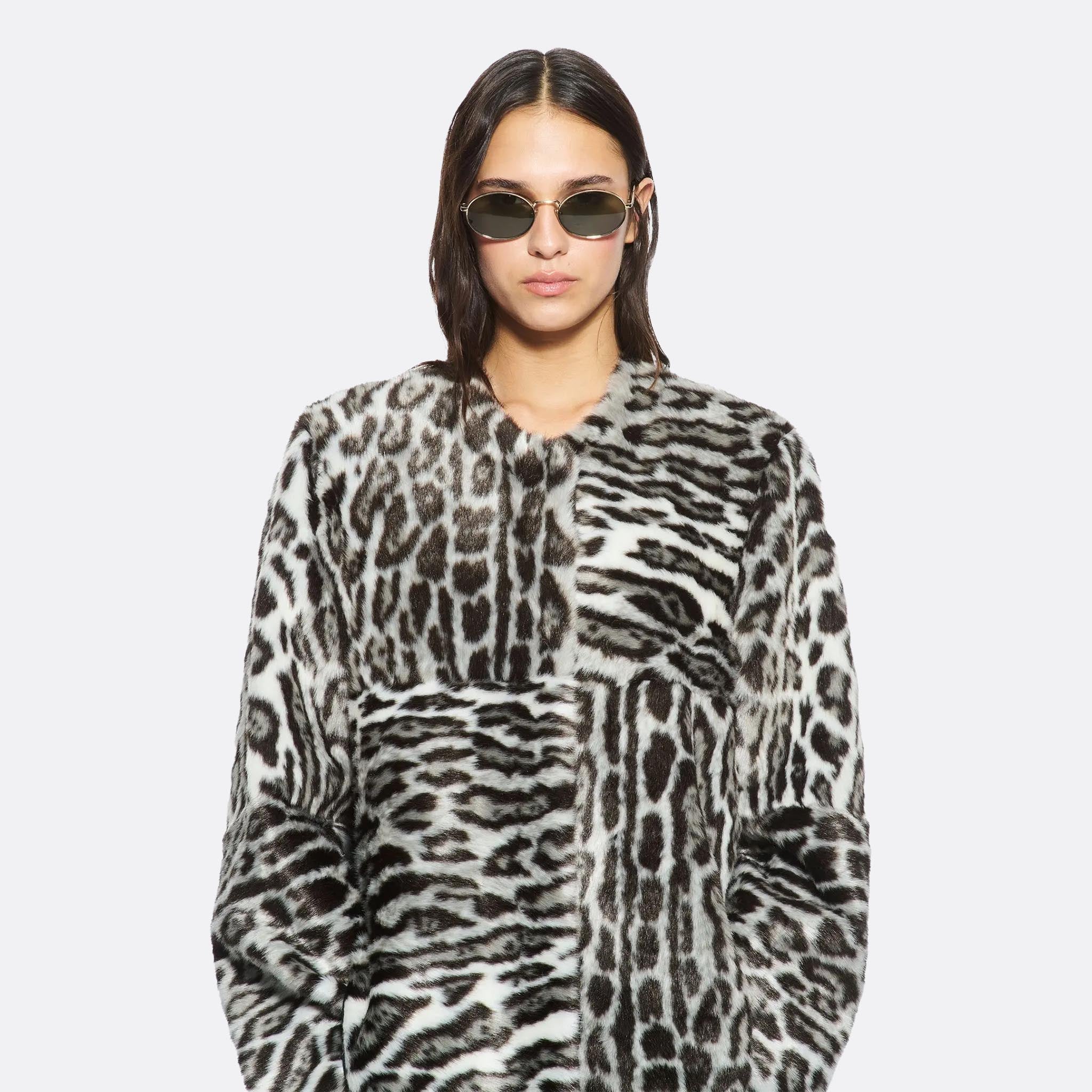 STAND STUDIO Hilma Faux Fur Leopard Coat