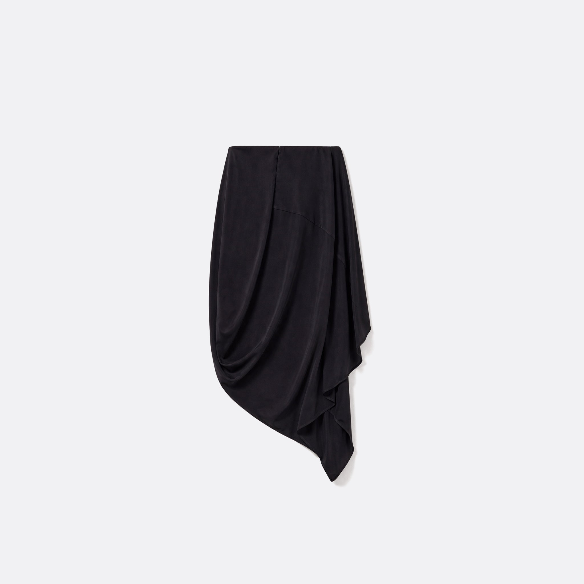 Asymmetric Gathered Satin Midi Skirt from Maison Margiela