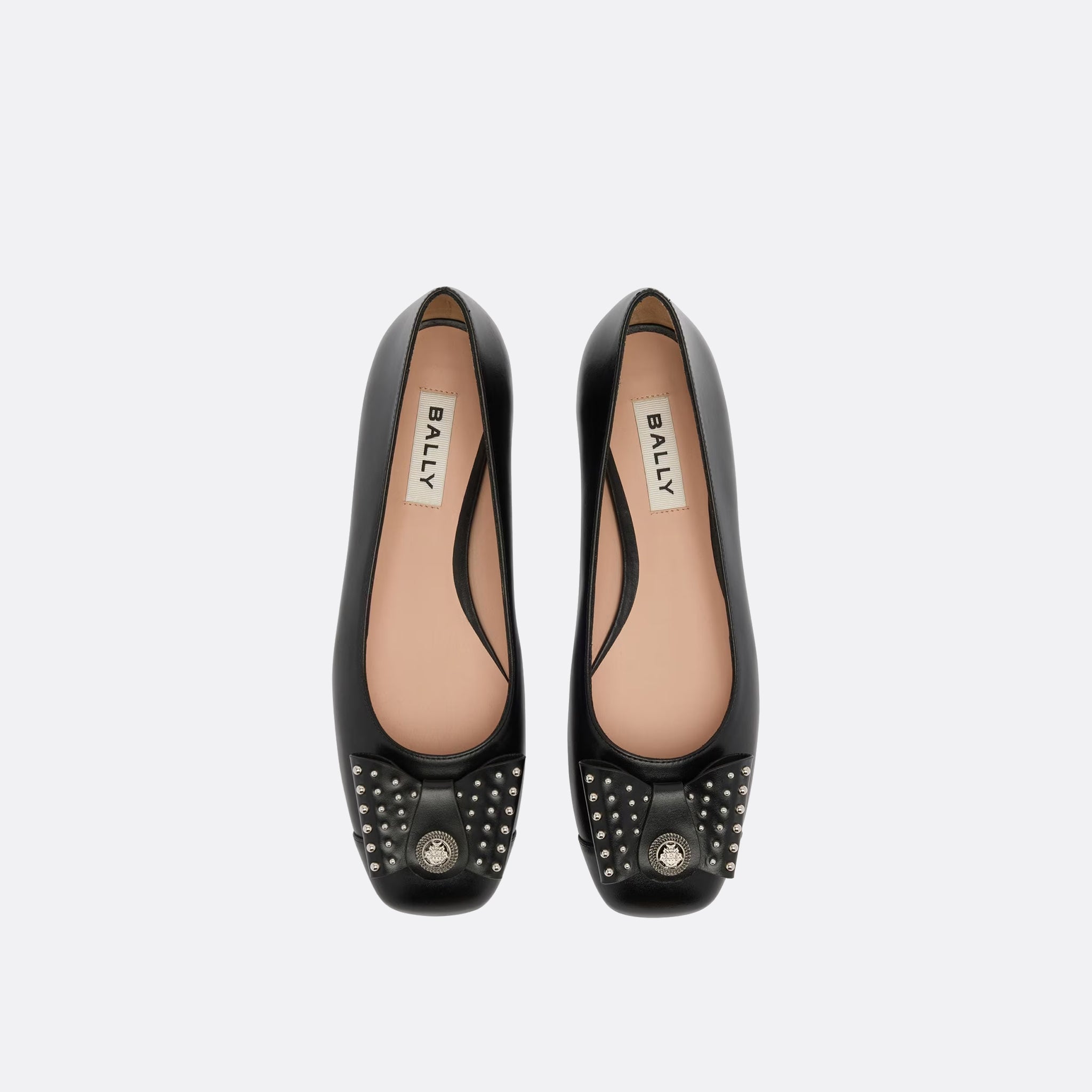 BALLY B-Bow Flat in Black Leather