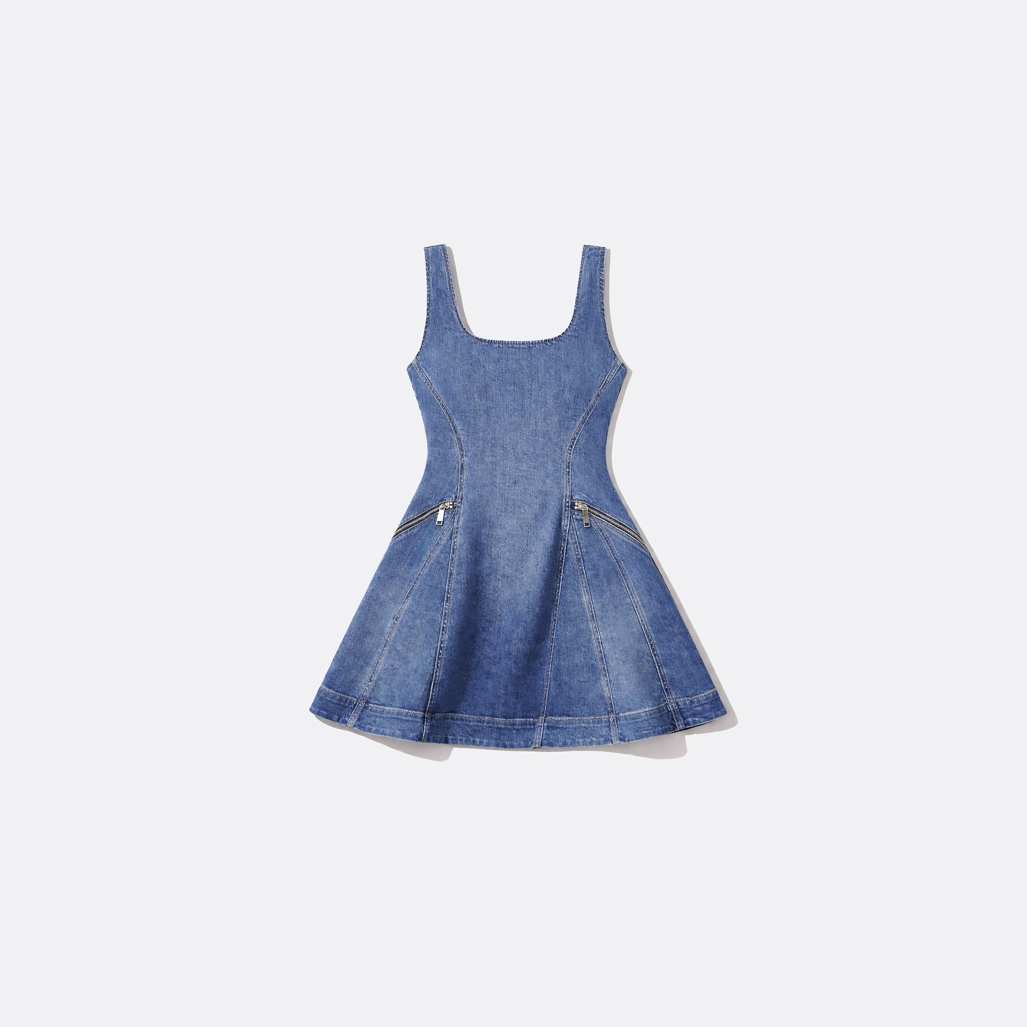 Denim Flared Mini Dress from Self-Portrait