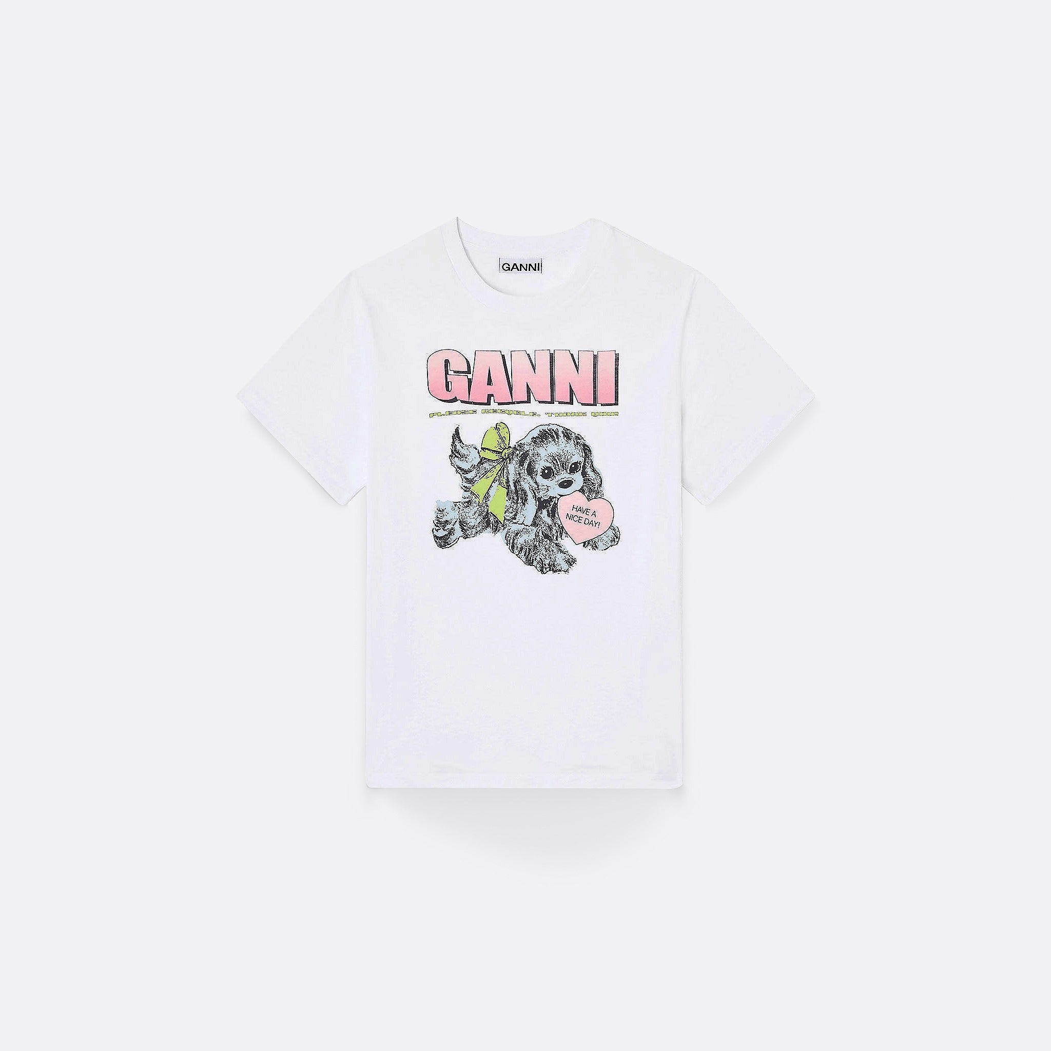 Puppy T-Shirt by Ganni in white