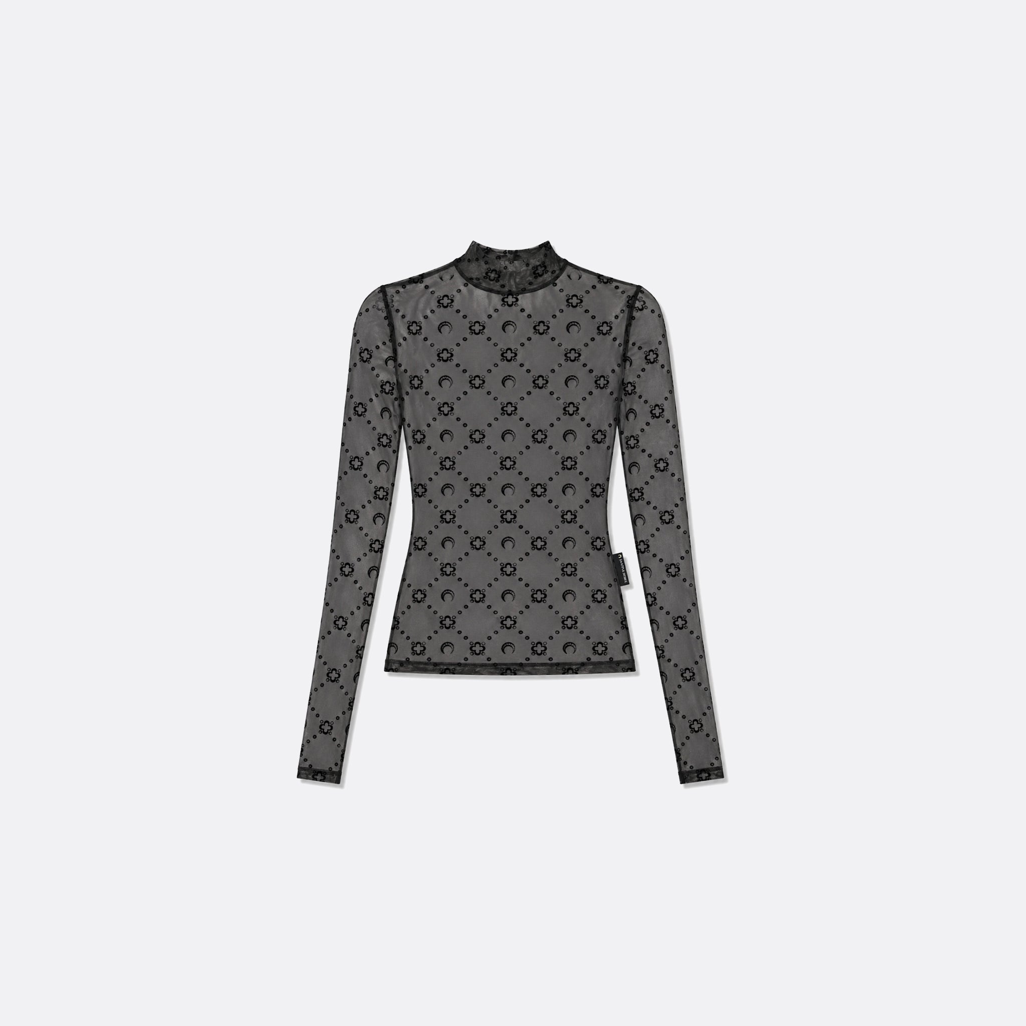 Moonogram Mesh Flock Second Skin Top from Marine Serre