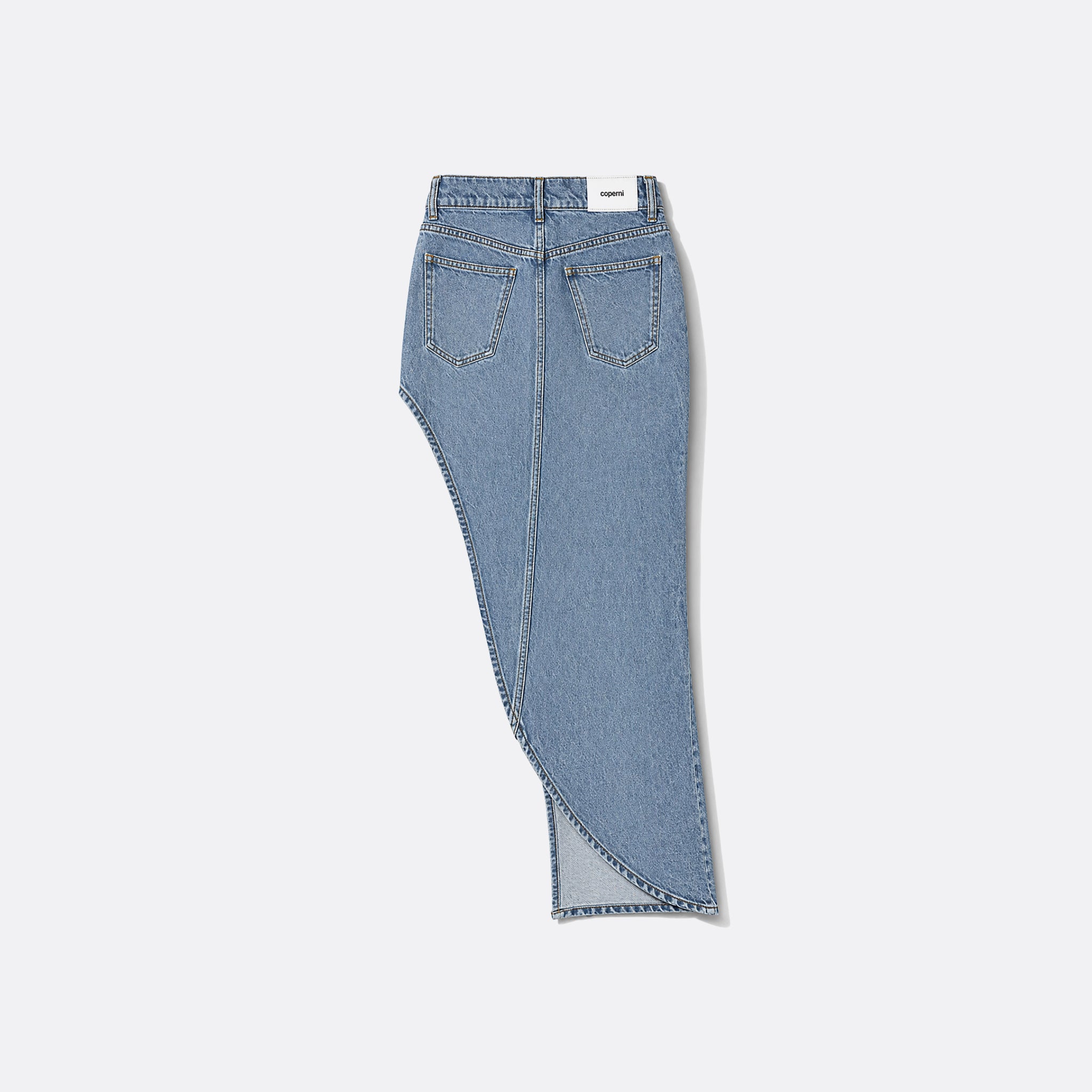 One-Leg Denim Mini Skirt from Coperni