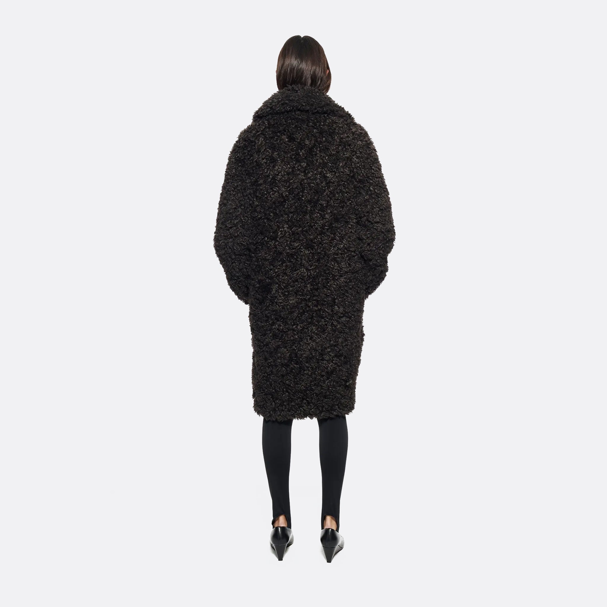 STAND STUDIO Camille Cocoon Coat in Black