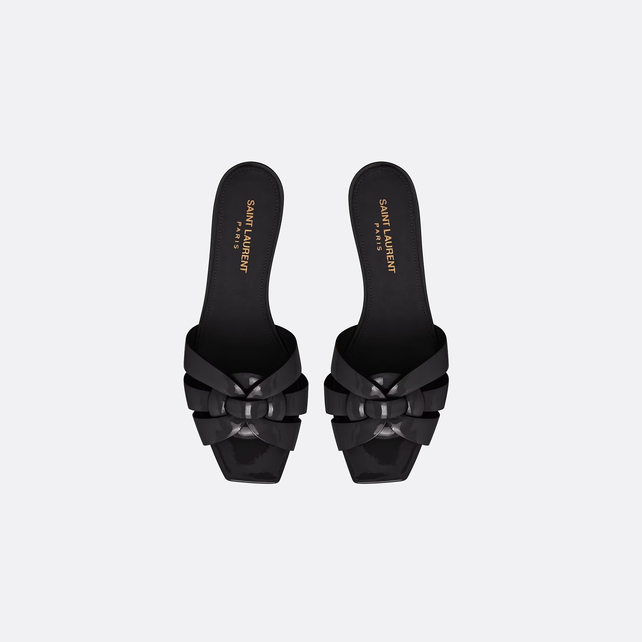 Tribute Patent Leather Mules from Saint Laurent