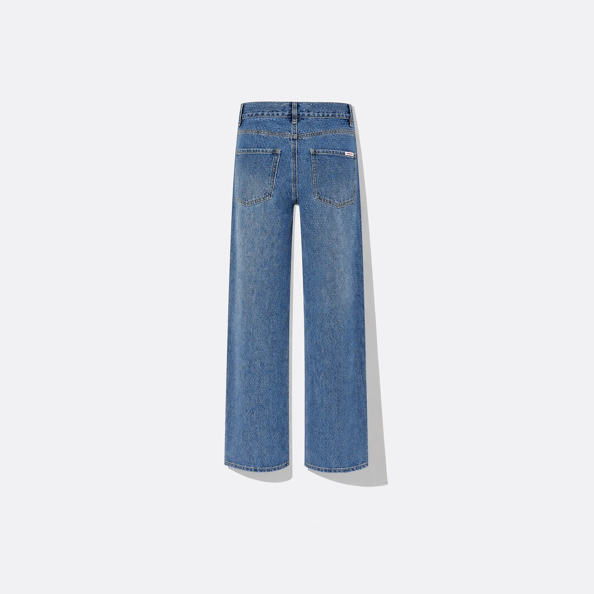 Rhinestone Denim Straight-Leg Jeans from Self-Portrait