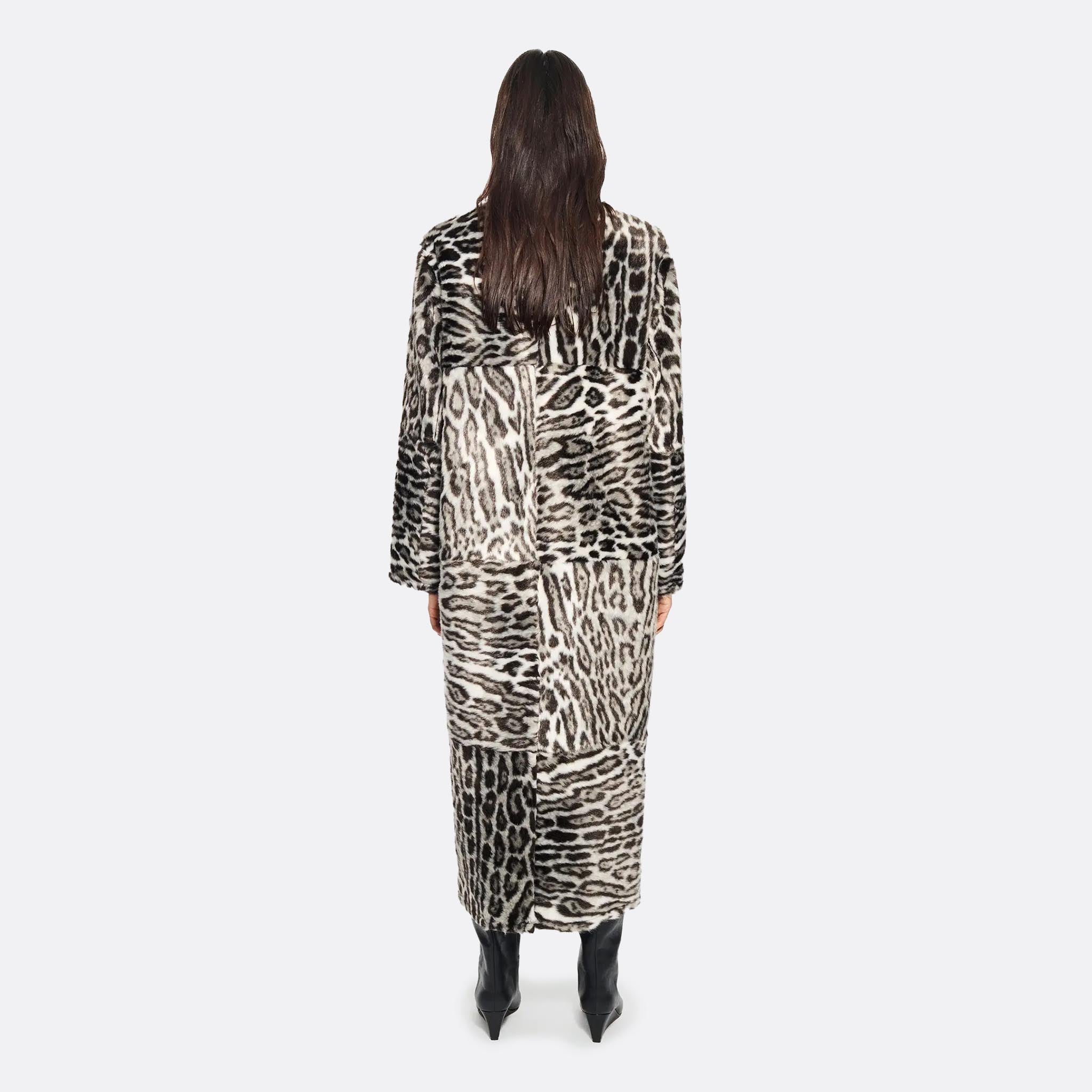 STAND STUDIO Hilma Faux Fur Leopard Coat