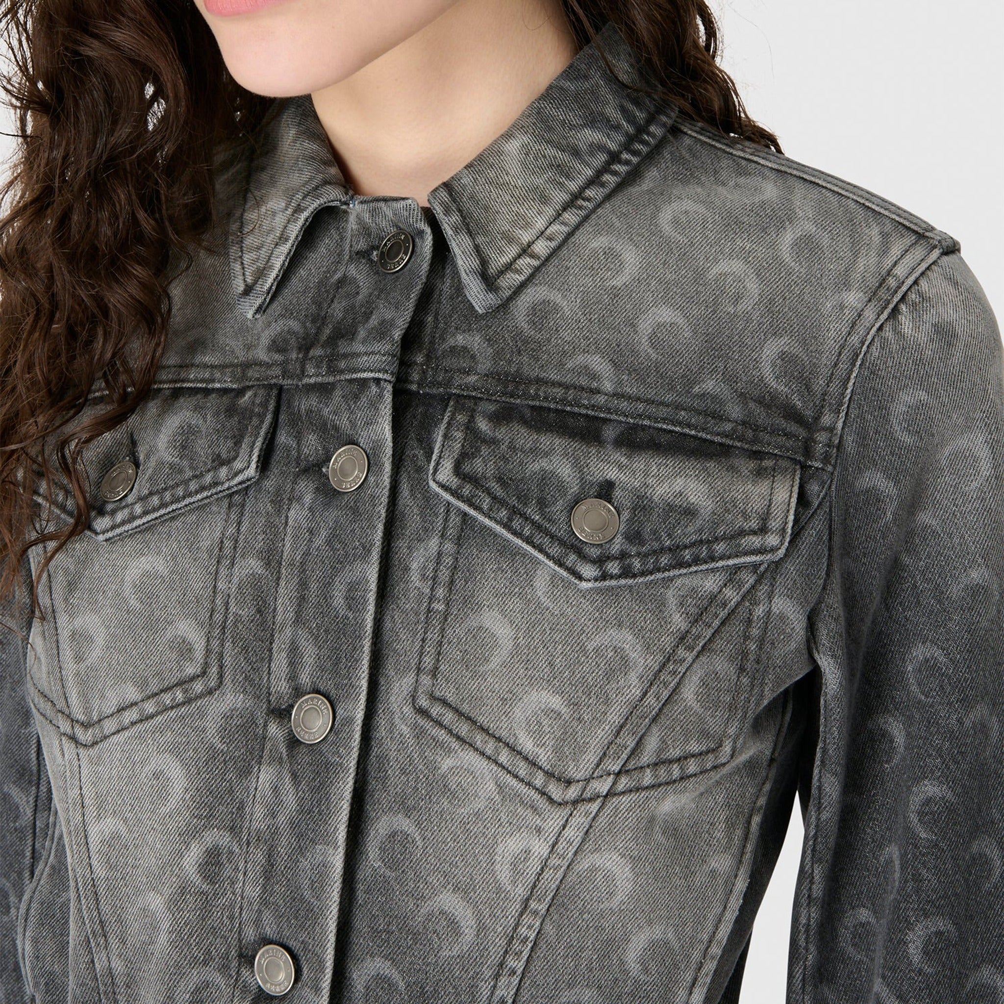 Moon Laser Grey Wash Denim Cropped Jacket by Marine Serre