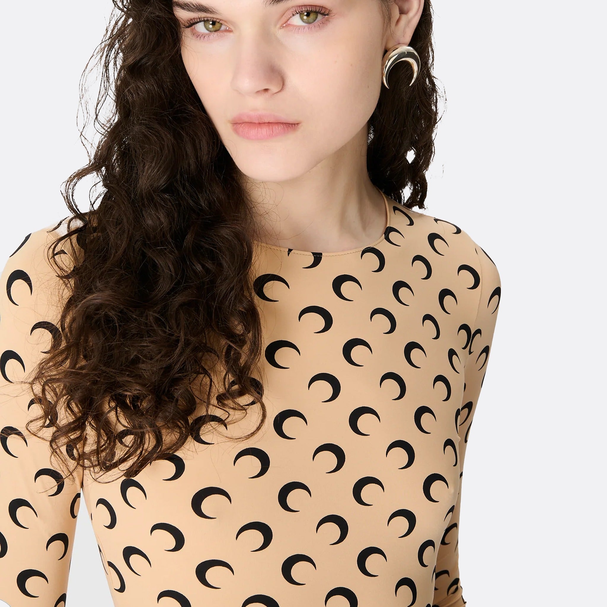 Moon Jersey Second Skin Crewneck Top by Marine Serre