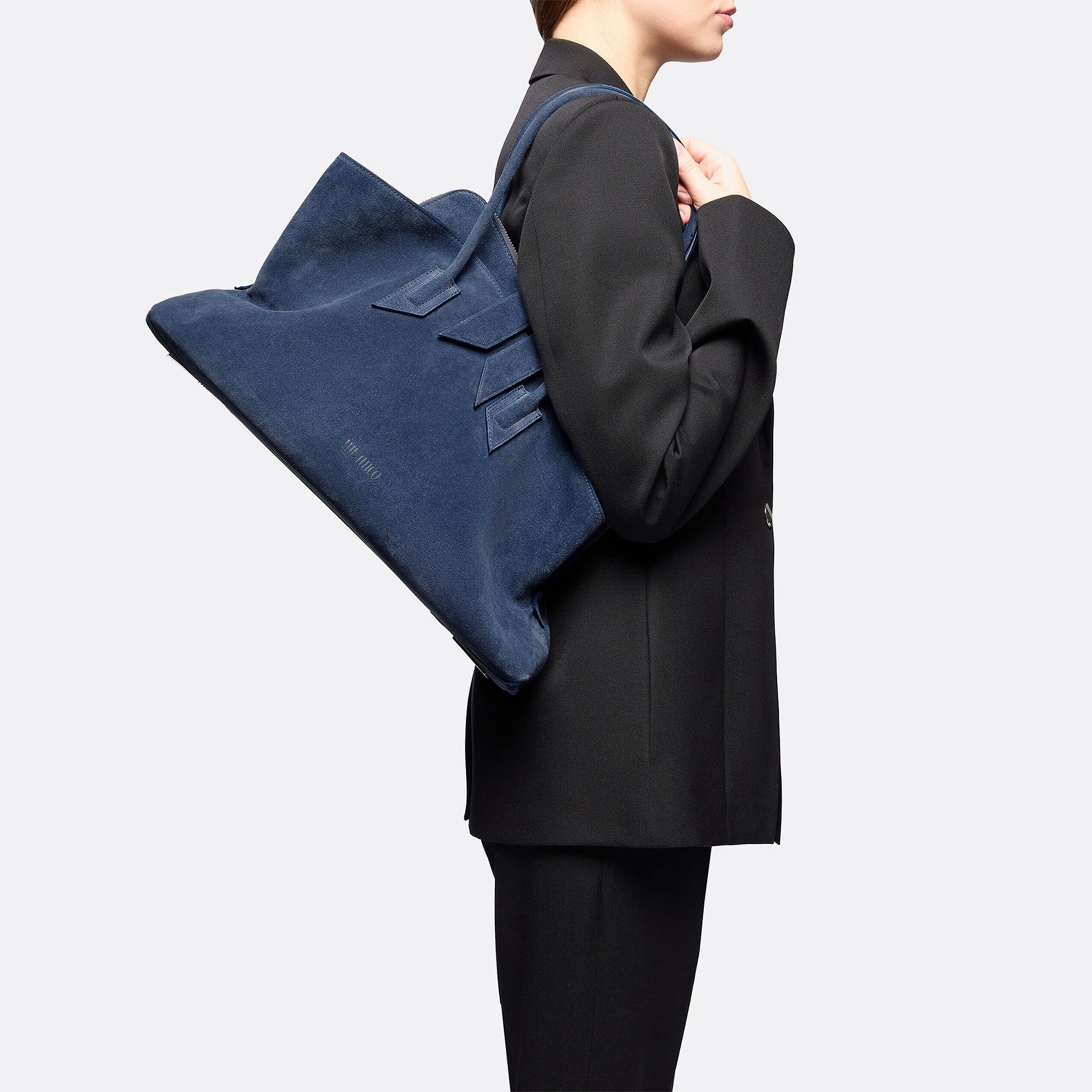 The Attico La Passeggiata Medium Top Handle Bag in Sapphire Blue