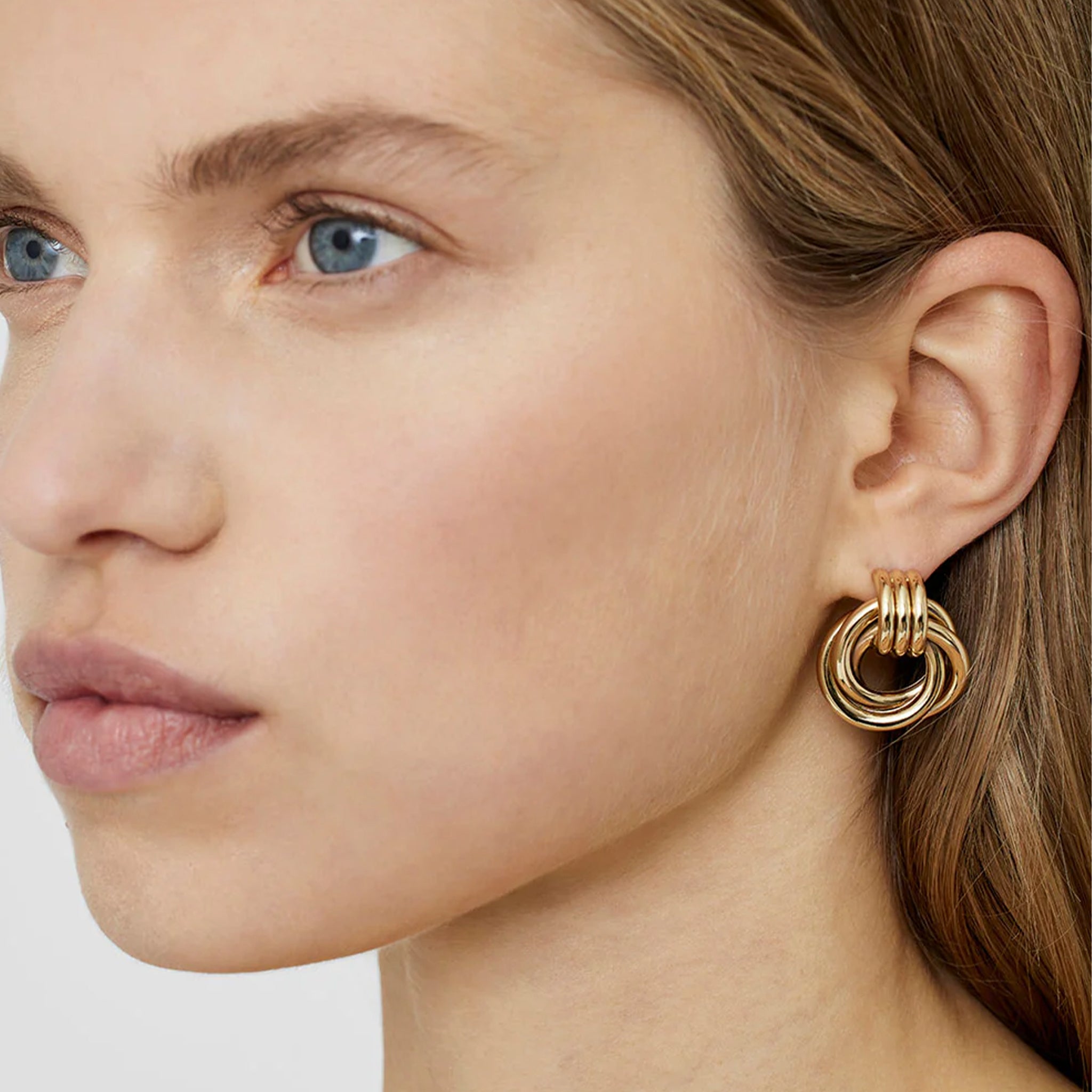 Anine Bing Triple Knot Earrings in Gold