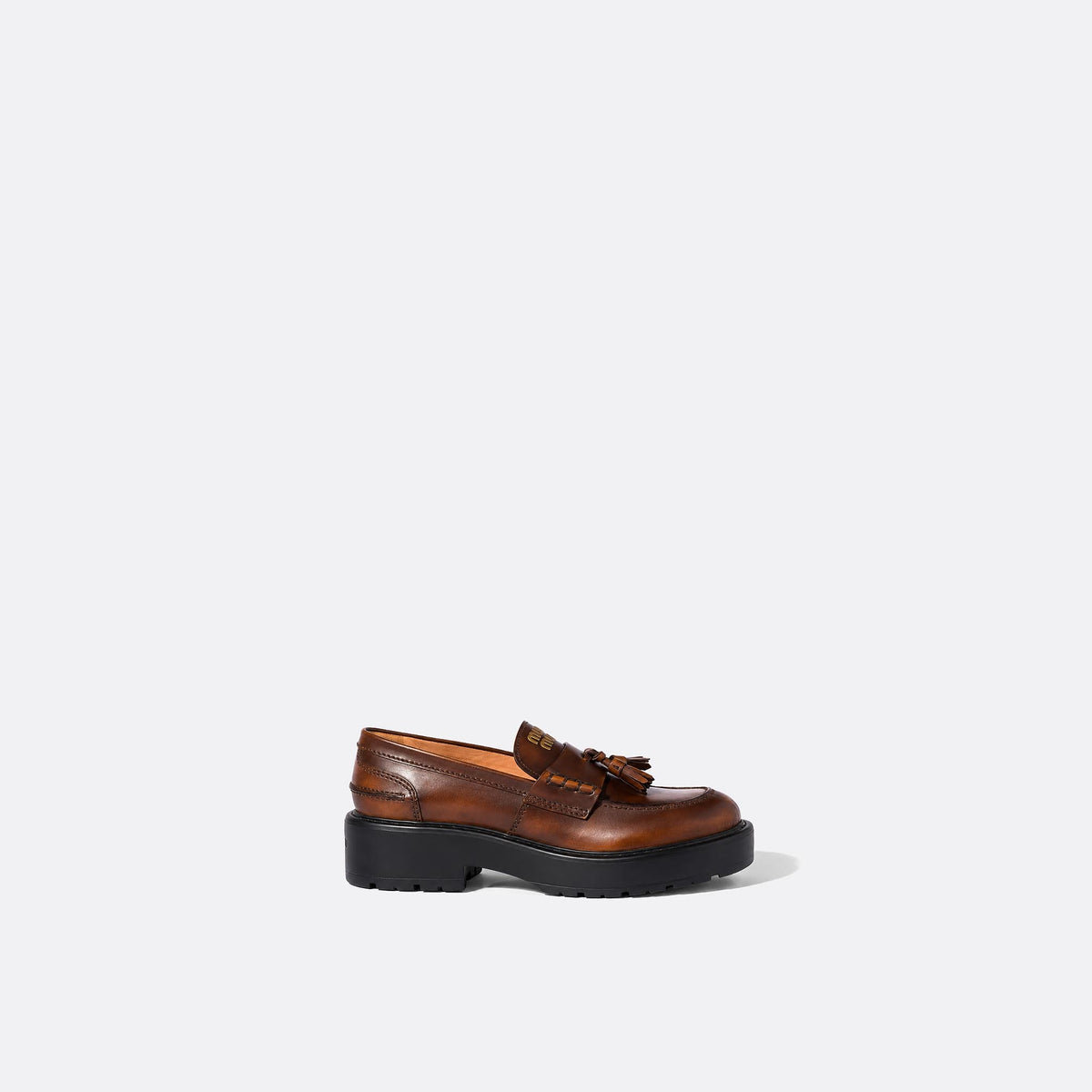 Deco' Leather Tassel Loafers from Miu Miu