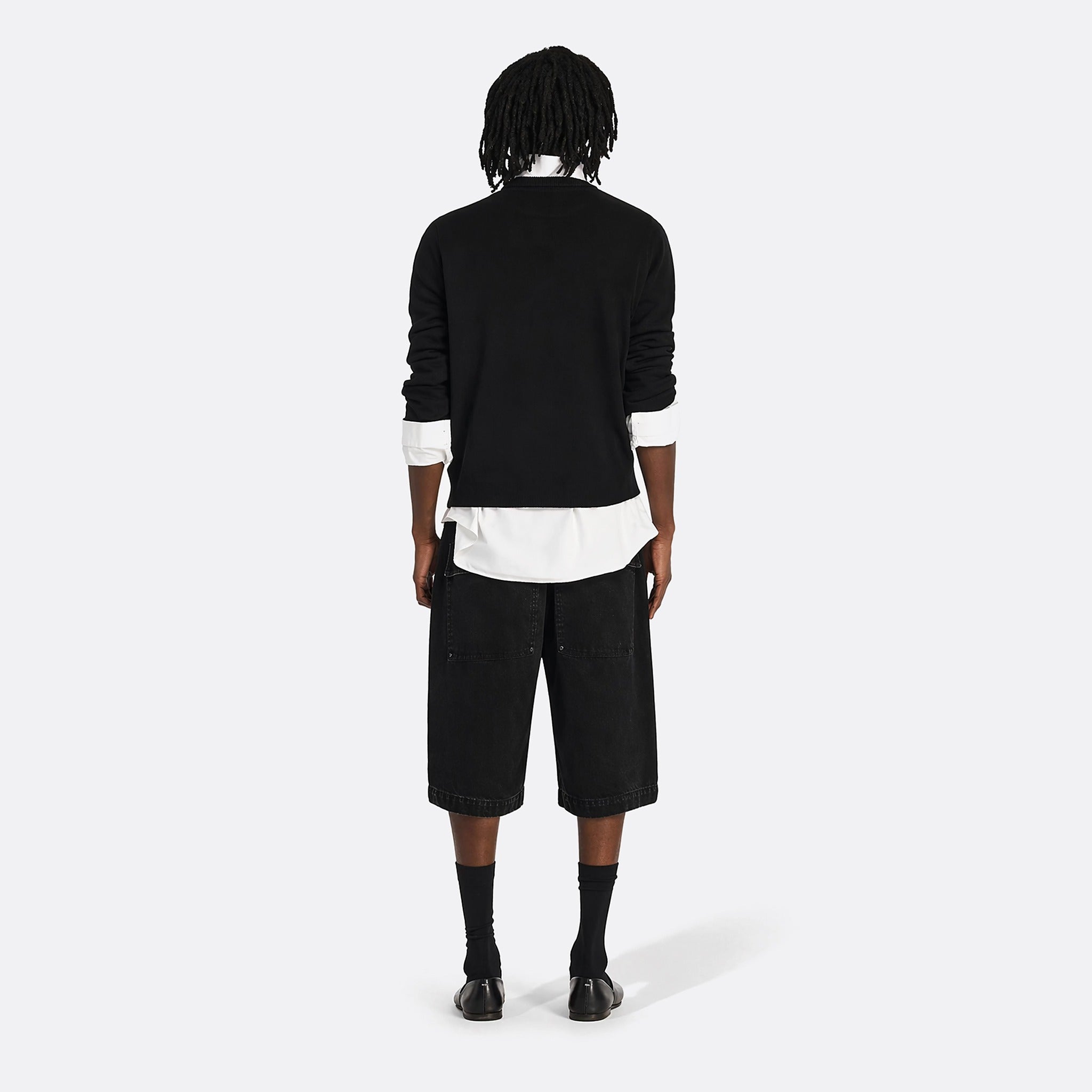 Entire Studios Spar Denim Shorts in Magnetite Black