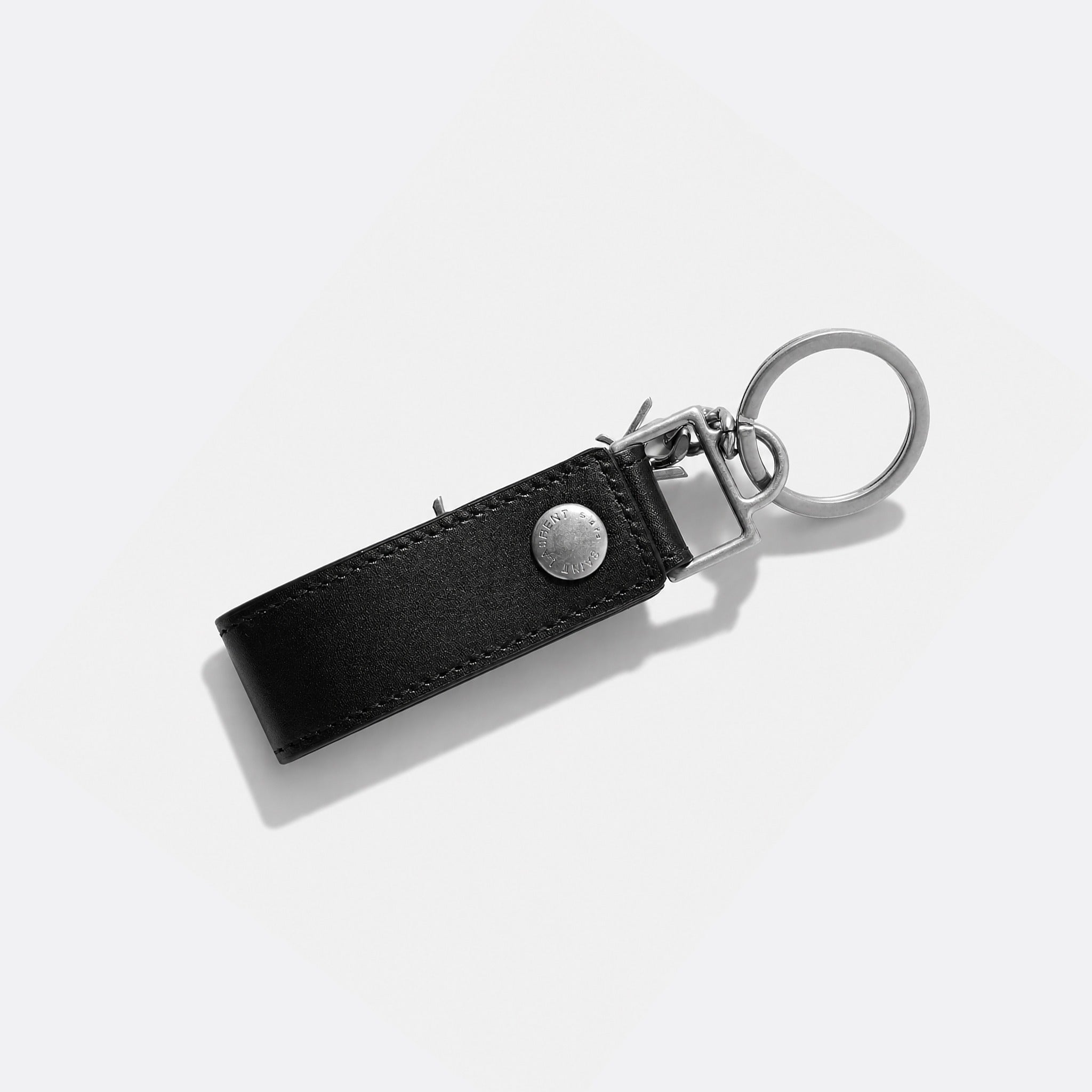 Leather and Burnished Silver-Tone Keyring from Saint Laurent