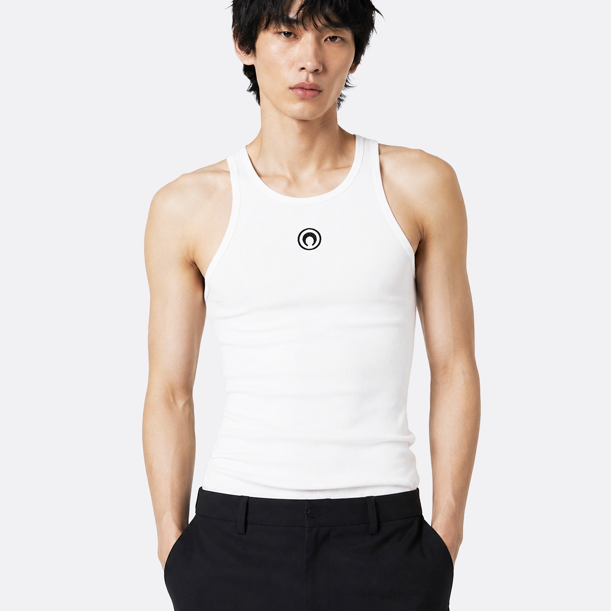 Moon Organic Cotton Rib Tank Top from Marine Serre