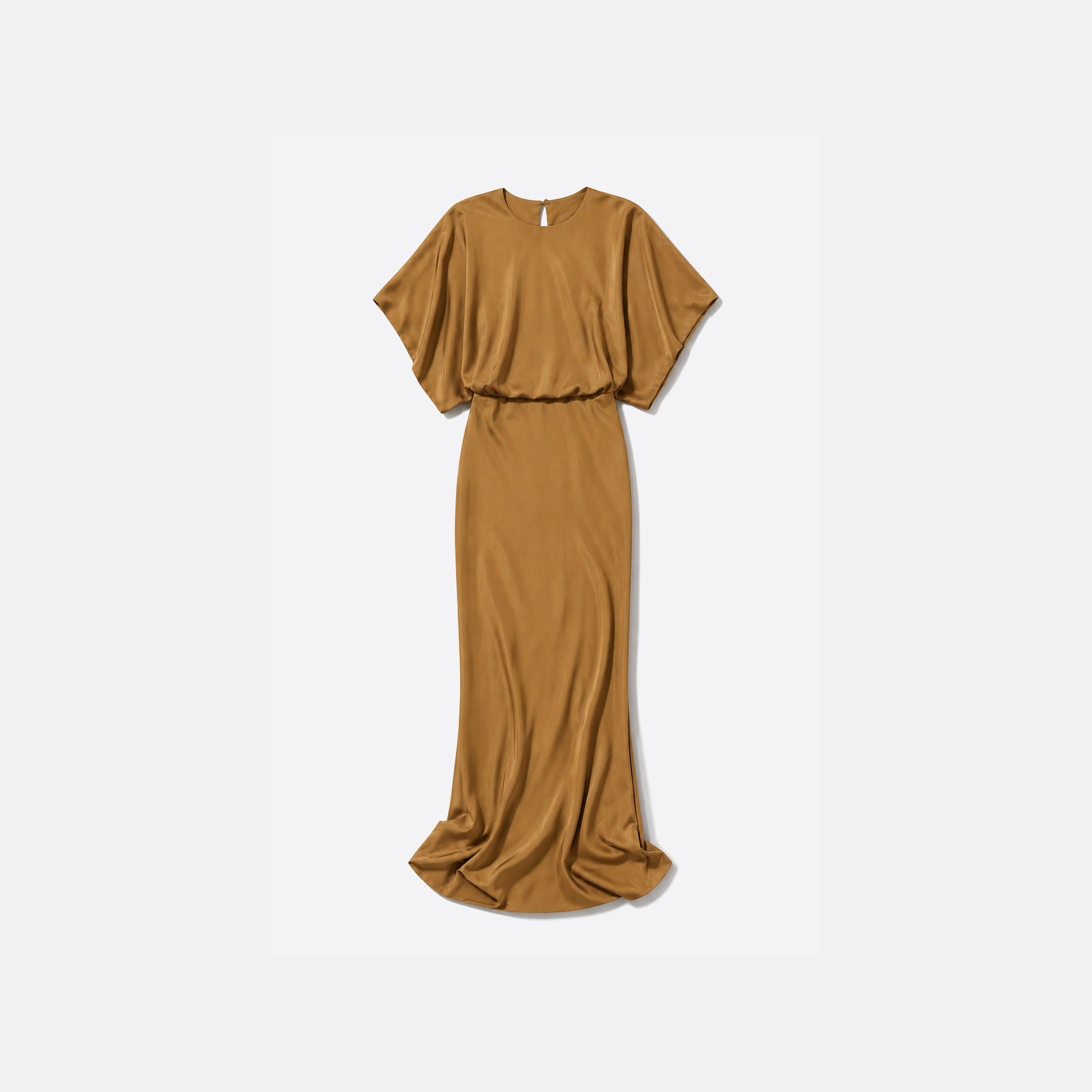 Norma Kamali Obie Maxi Evening Dress in Beige Camel