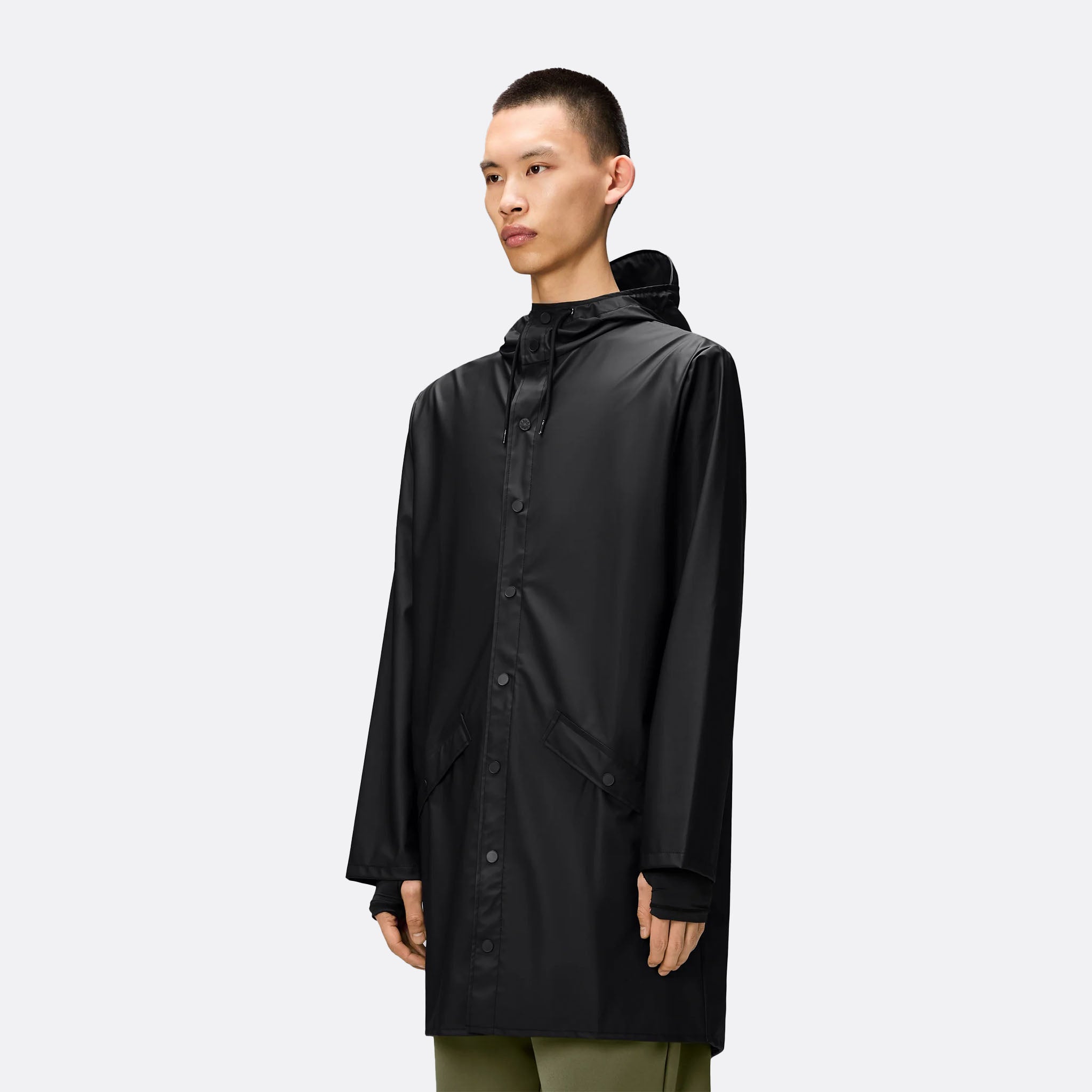 RAINS The Jacket Long in Black