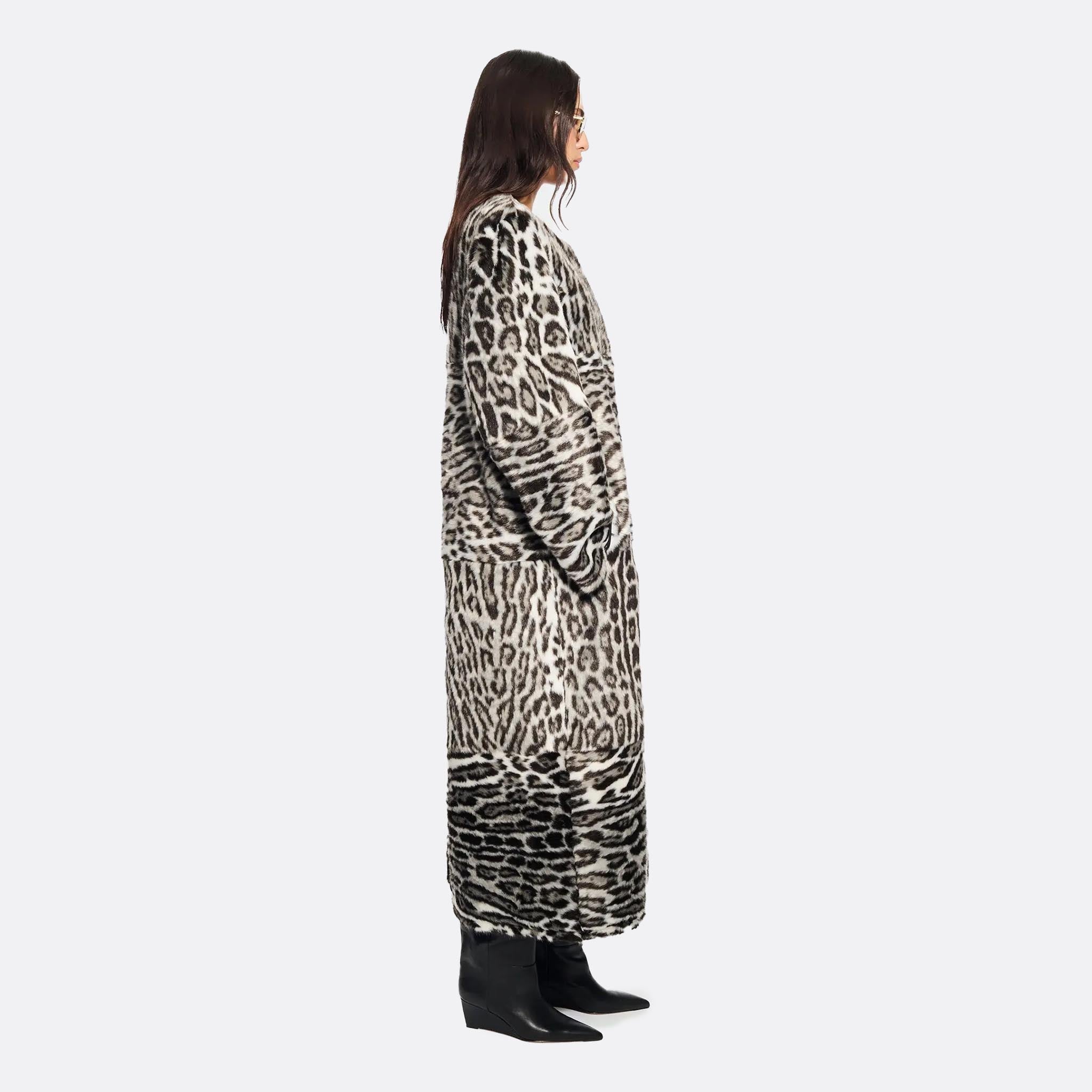 STAND STUDIO Hilma Faux Fur Leopard Coat