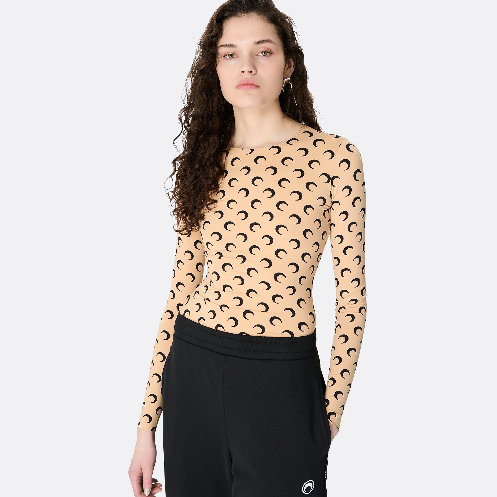 Moon Jersey Second Skin Crewneck Top by Marine Serre