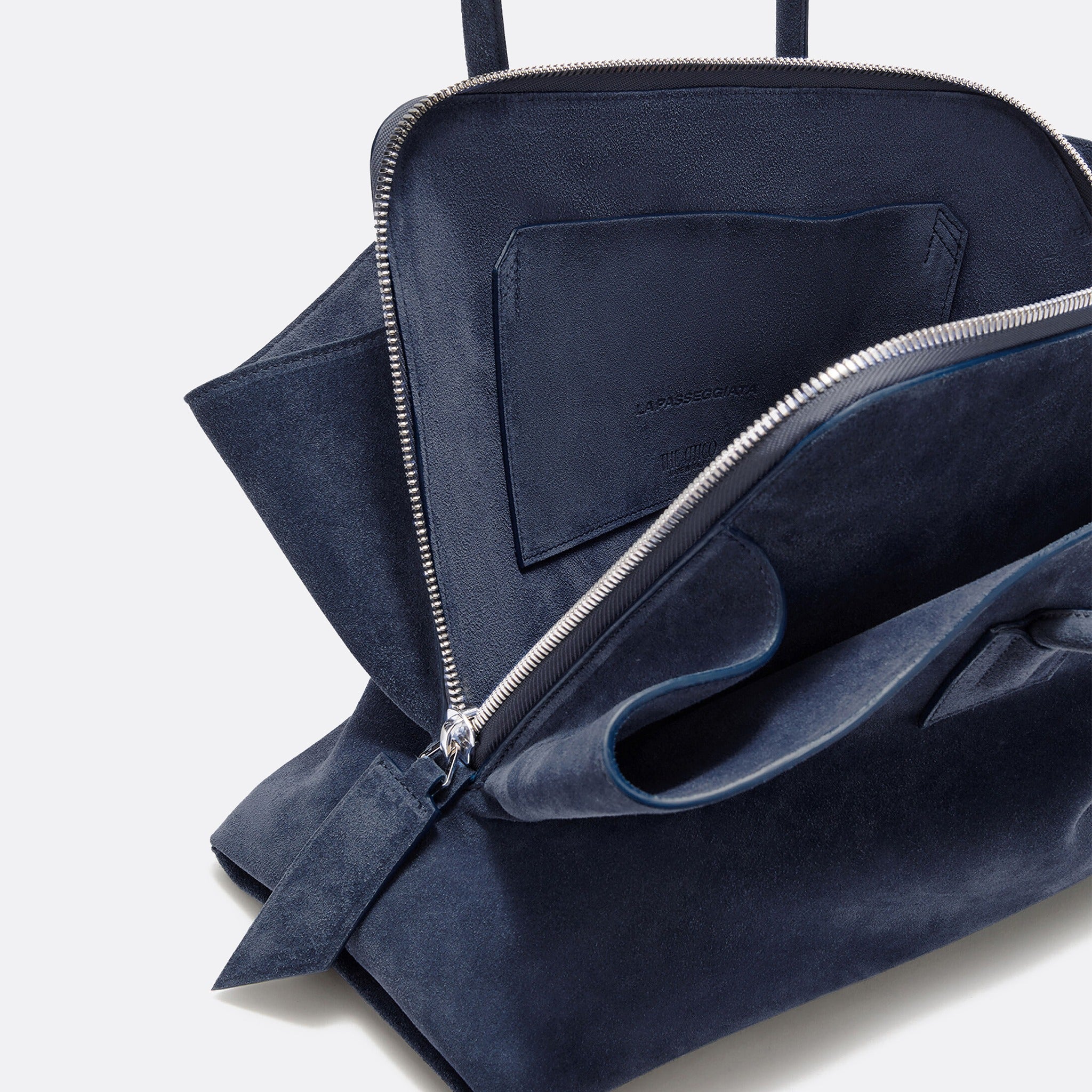 The Attico La Passeggiata Medium Top Handle Bag in Sapphire Blue