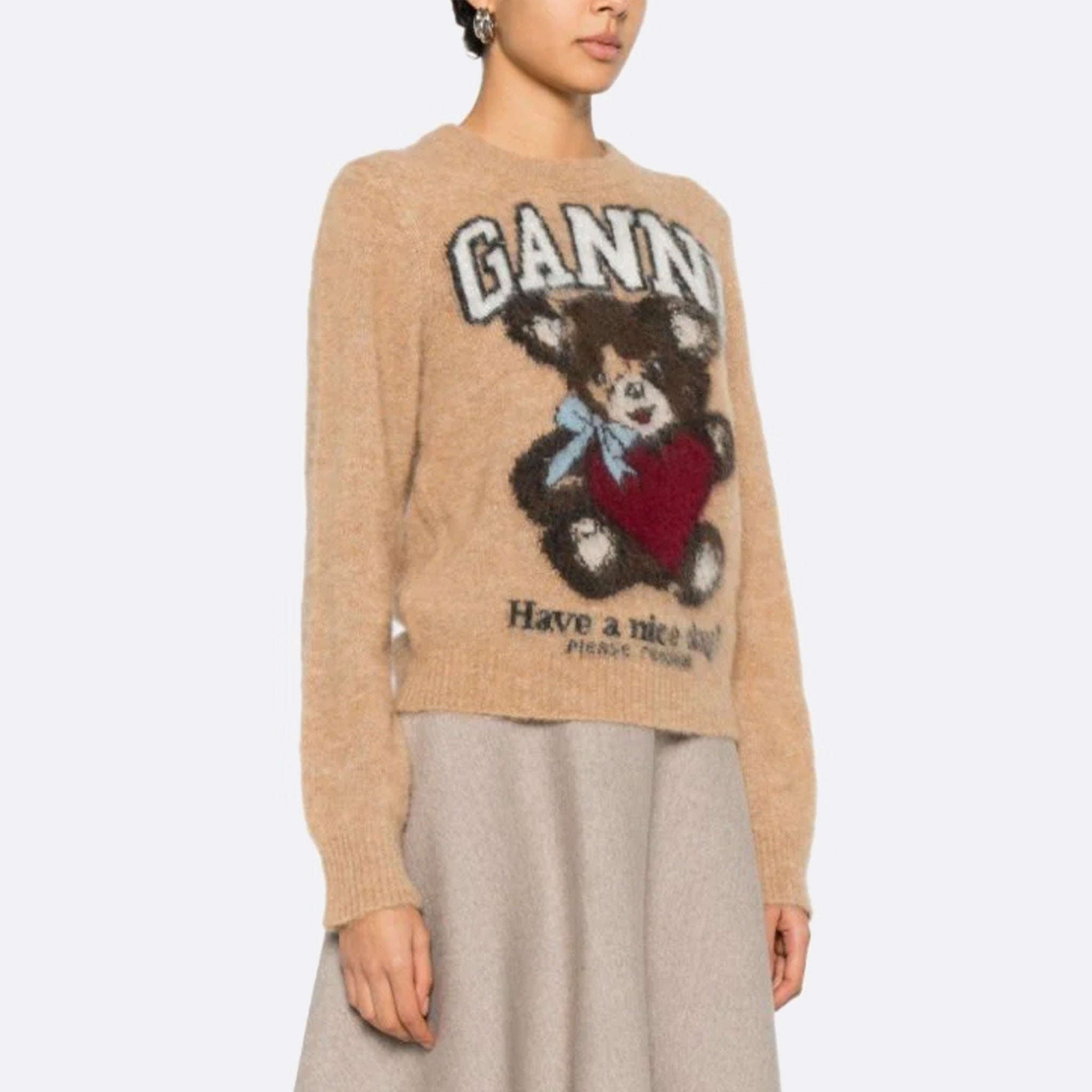 Brushed Alpaca Bear Sweater by GANNI