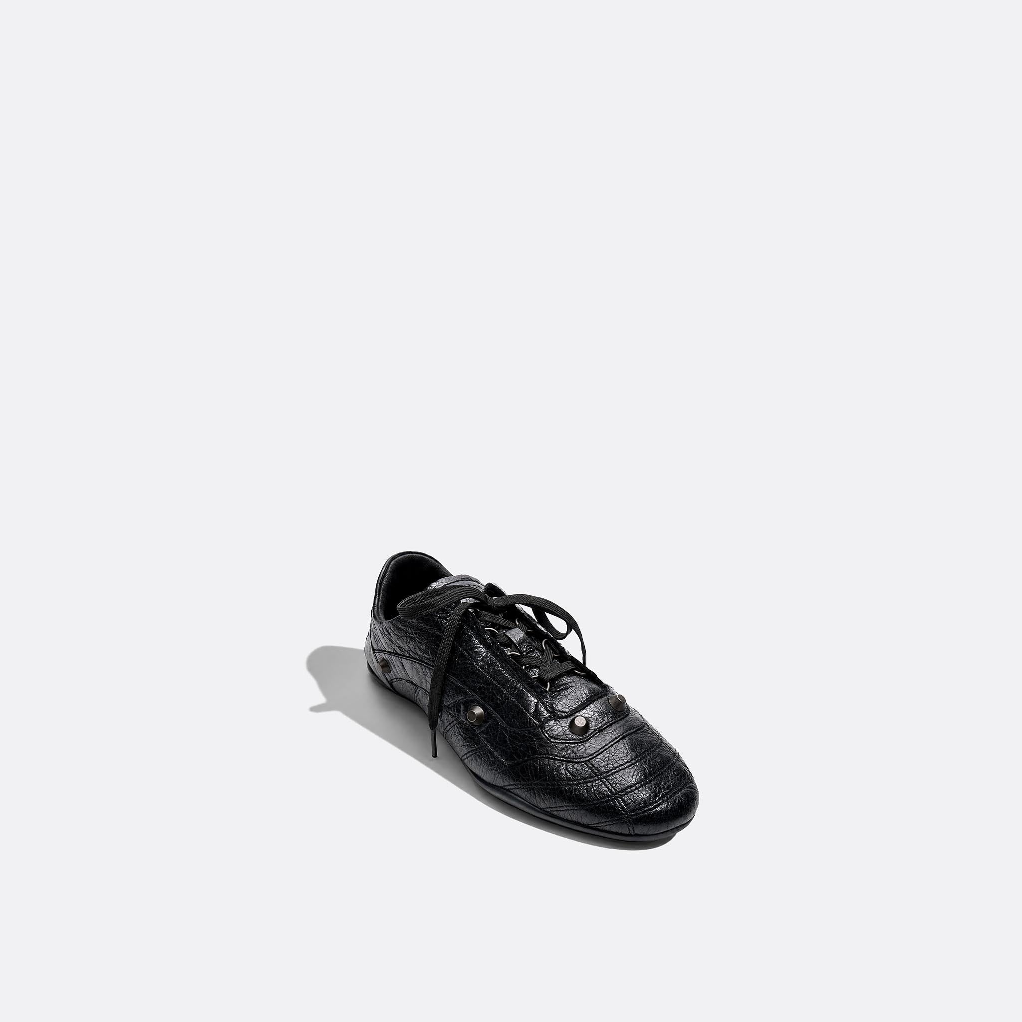 City Studded Crinkled-Leather Sneakers from Balenciaga