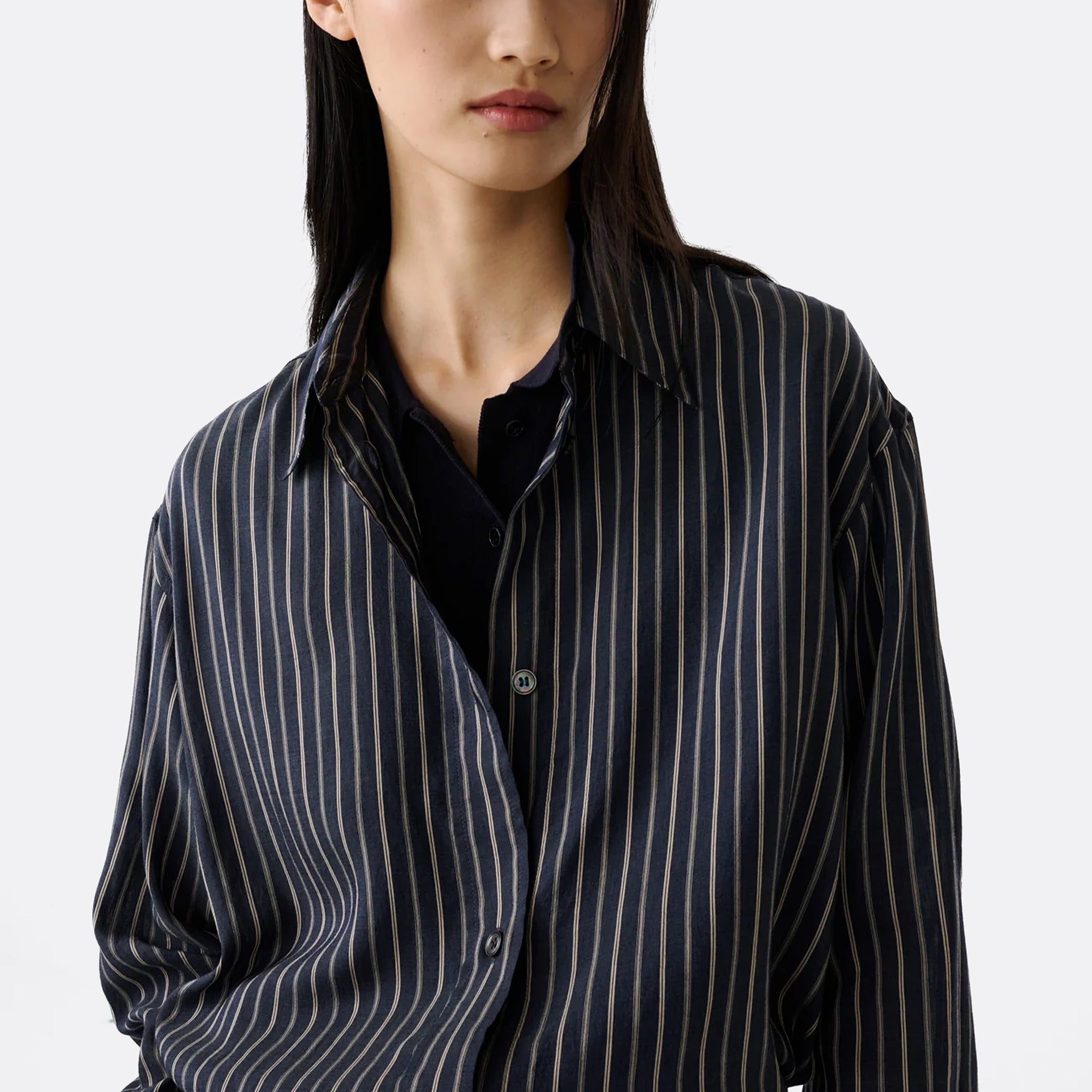 The Rouen Shirt in Indigo Stripe from Studio Nicholson