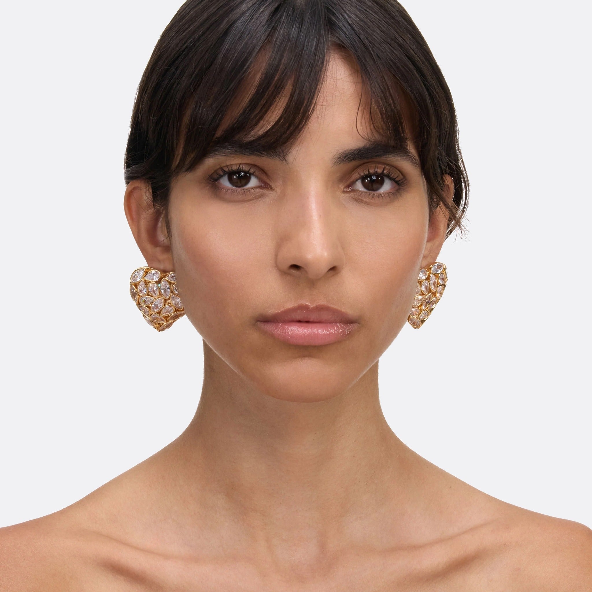 Embellished Heart Earrings from Self-Portrait