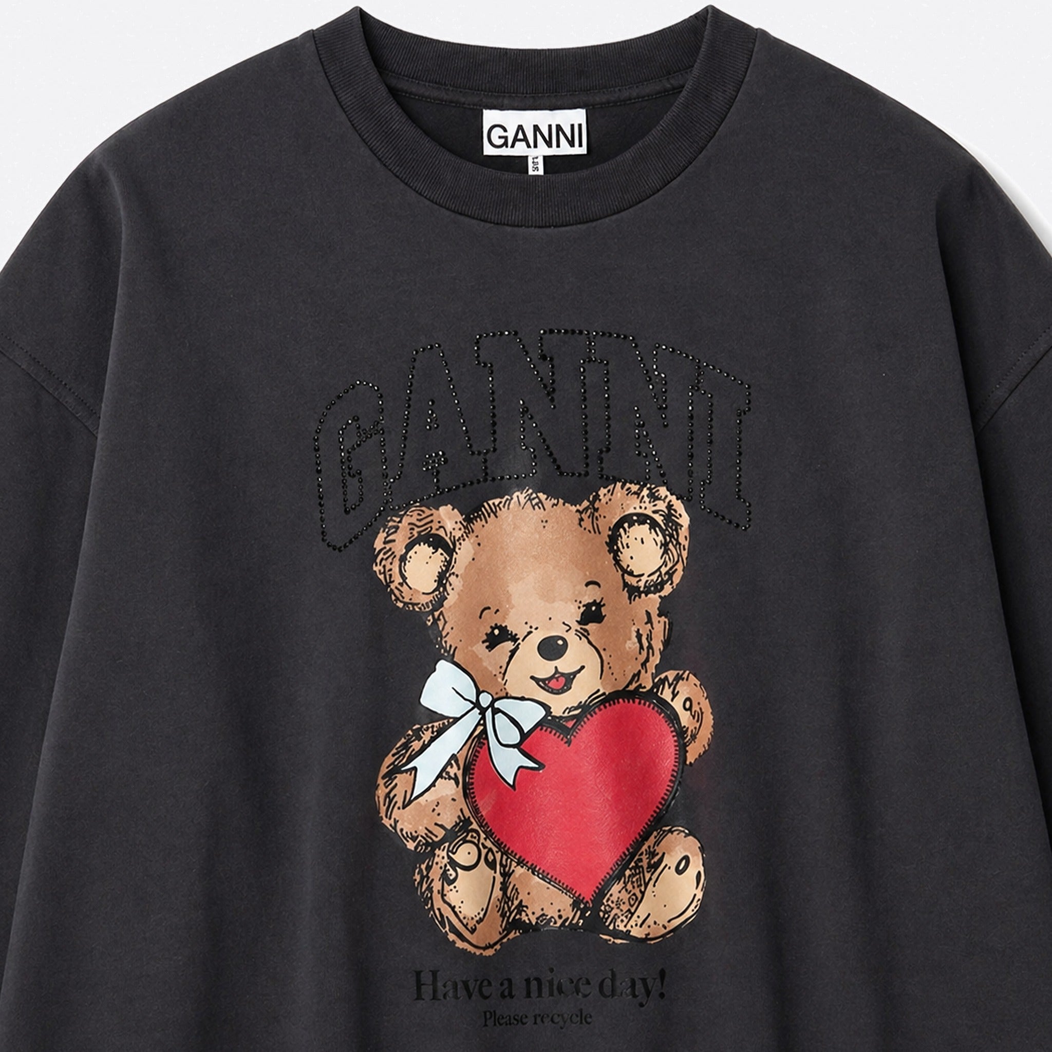 Orso Bear Rhinestone Sweatshirt from GANNI